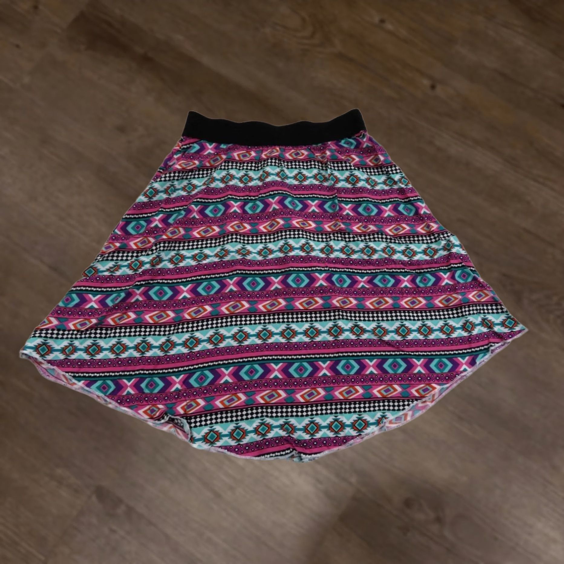 Vintage LuLaRoe Women's Lola Skirt Small Aztec Tribal Pink Blue Black Geometric Size 28" / US 6 / IT 42 - 1 Thumbnail