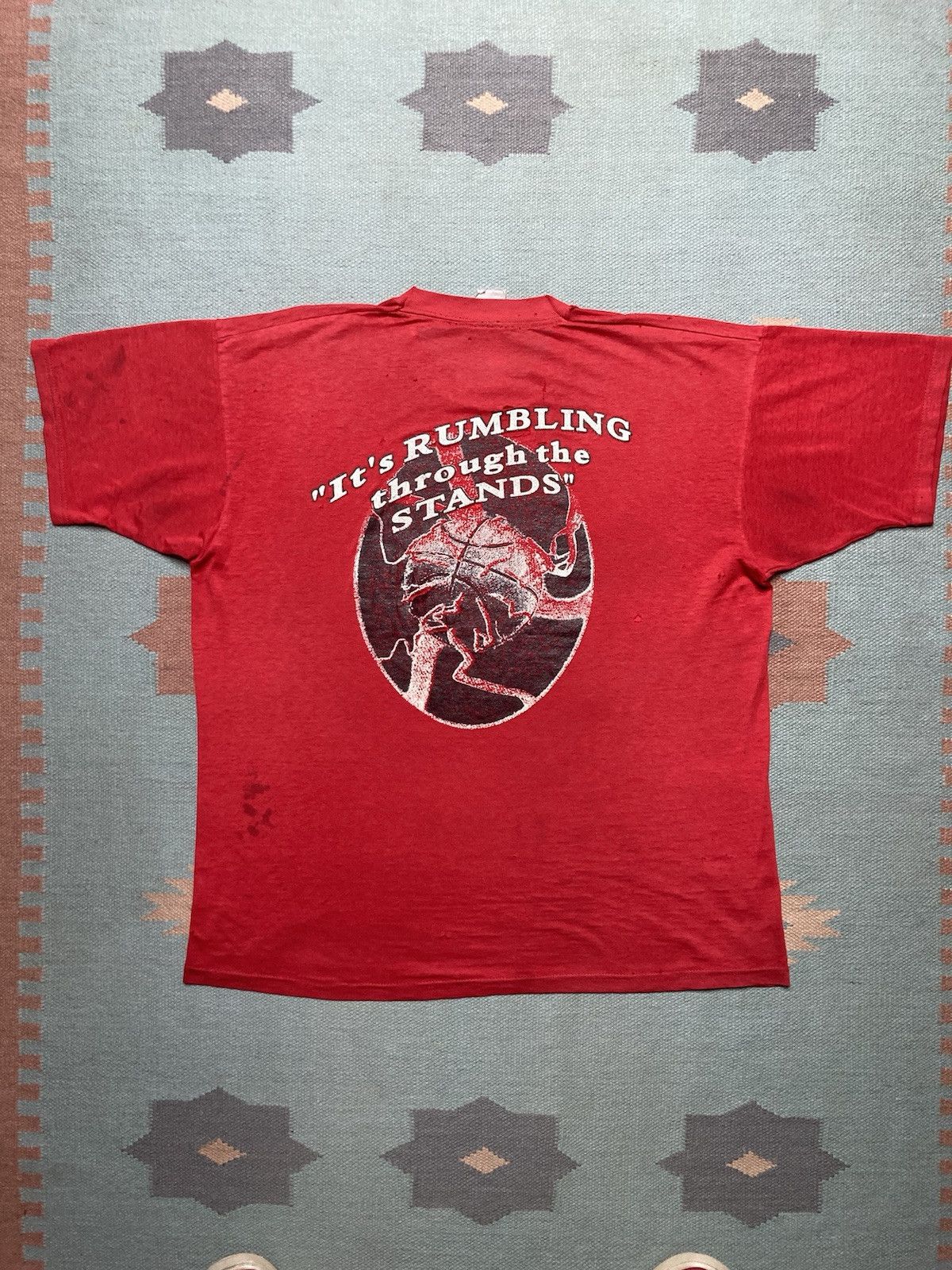 Fruit Of The Loom × Vintage t shirt Red Thunder michigan faded distressed paper thin XL Size US XL / EU 56 / 4 - 2 Thumbnail