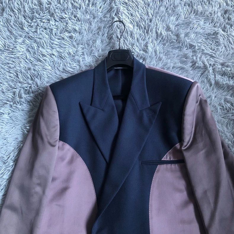 Dior Dior 19fw gray purple satin stitching suit jacket 2501-Next Size 50R - 2 Thumbnail