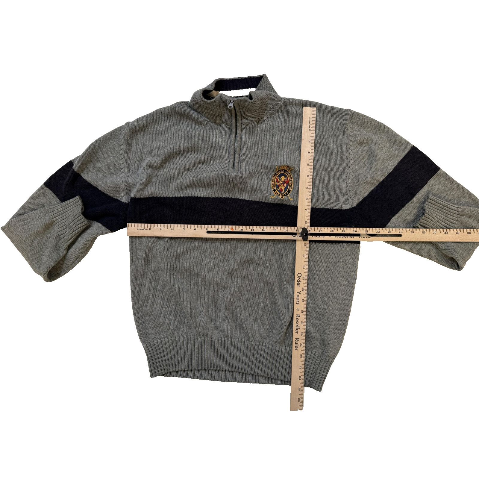 & Other Stories Vintage Red Tagman Y2K Sweater Mens LG Half Zip Crest Patch Size US L / EU 52-54 / 3 - 4 Thumbnail