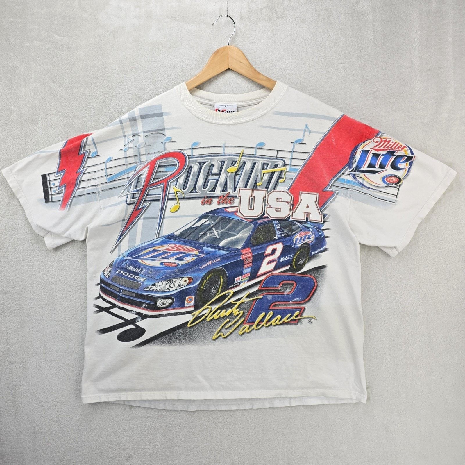 Chase Authentics Vintage Nascar Rusty Wallace Rockin In The USA Shirt Xl AOP Size US XL / EU 56 / 4 - 1 Thumbnail