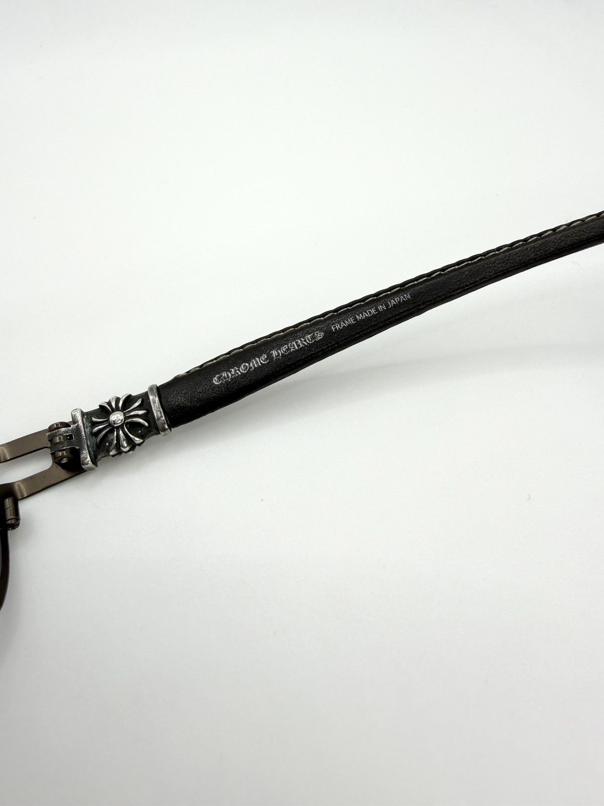 Chrome Hearts Chrome Hearts ‘M. Diver’ Cemetery Cross Leather Glass Frames Size ONE SIZE - 9 Thumbnail