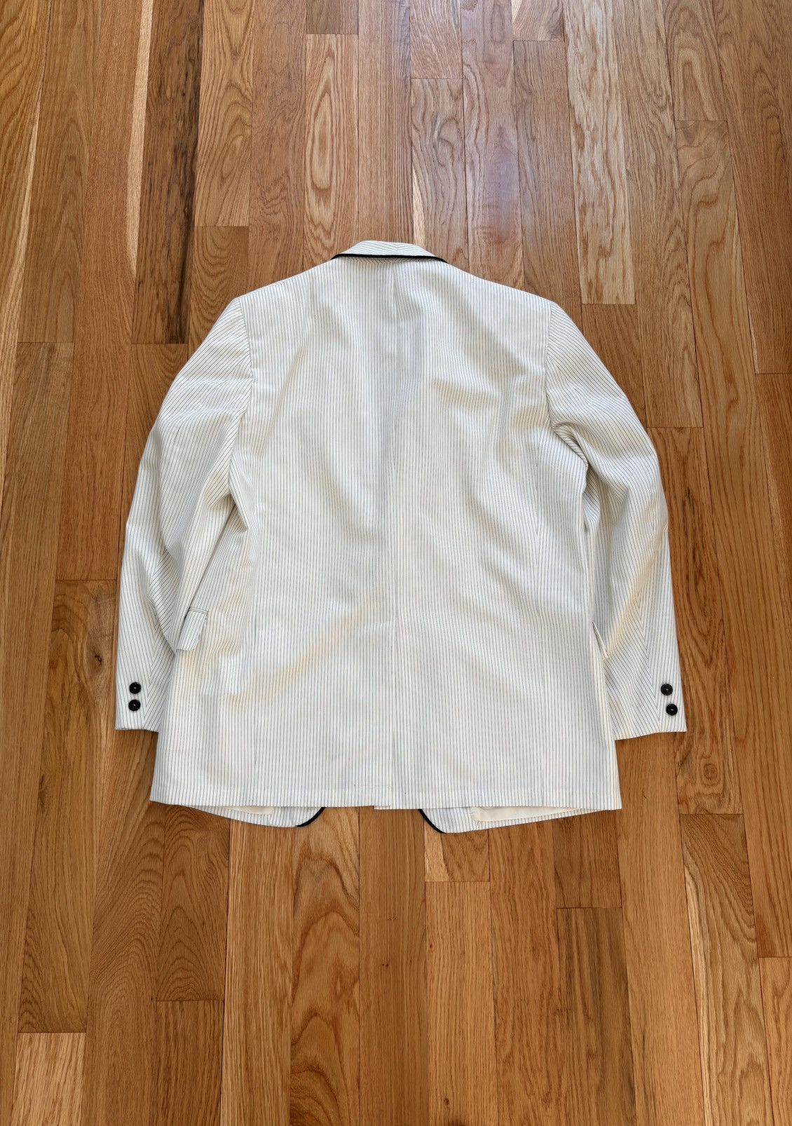 After Six After Six Vintage 40s Pinstripe White Dinner Jacket Tux 43R Size 42R - 3 Thumbnail