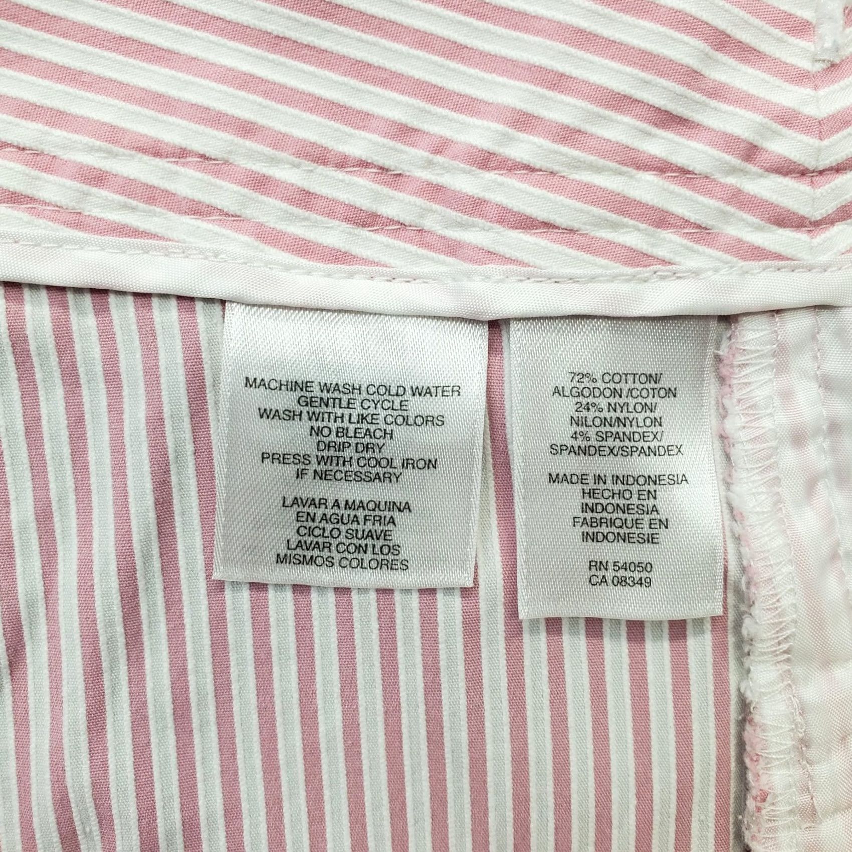 Jones New York Jones New York Womens Cropped Pants 16 Multi Striped Cotton Stretch Ankle Slit Size 38" / US 16 / IT 52 - 5 Thumbnail