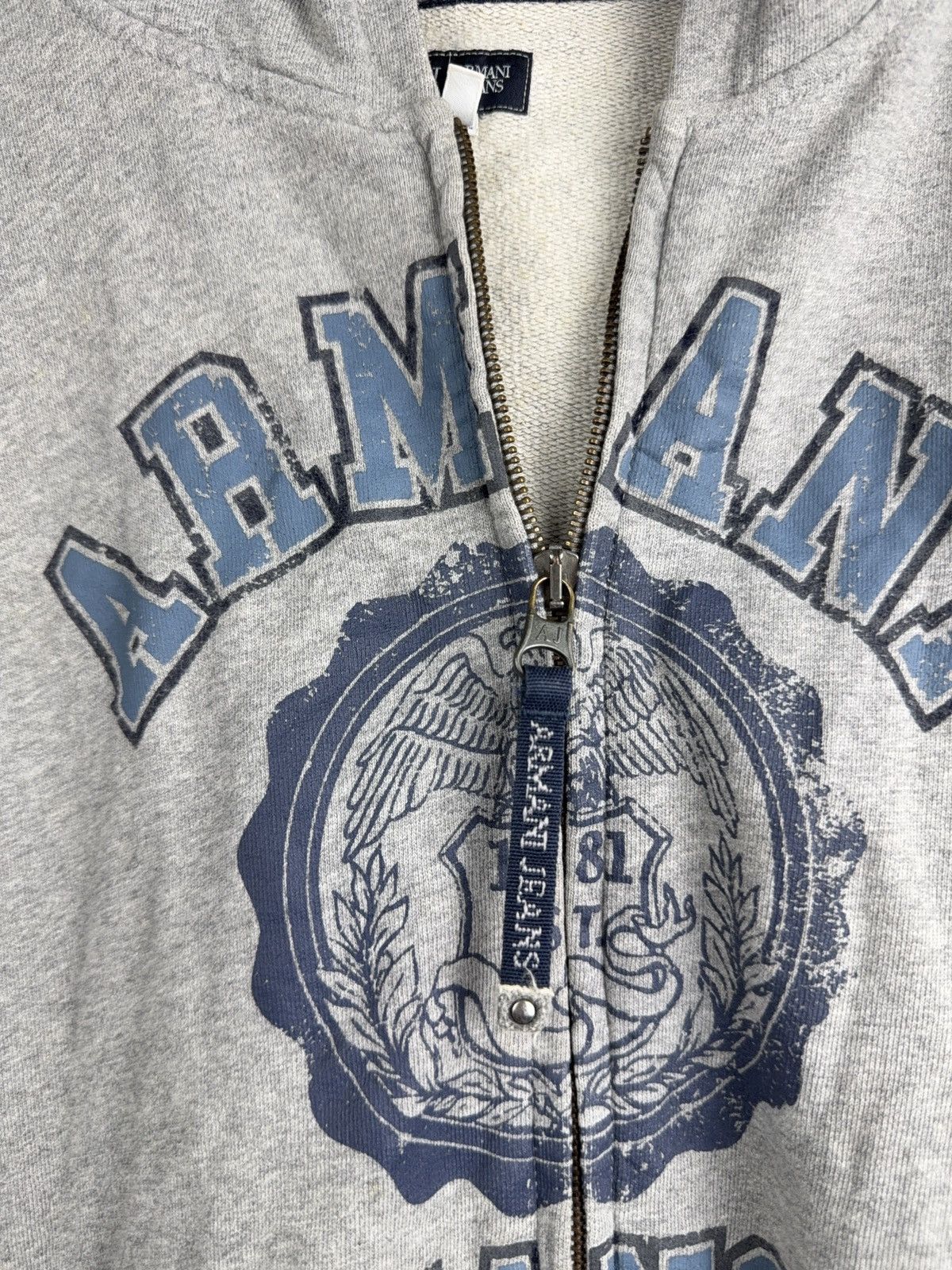 Giorgio Armani Luxury Armani Jeans AJ Faded Zip Hoodie Y2K Logo Sweatshirt Size US M / EU 48-50 / 2 - 13 Thumbnail