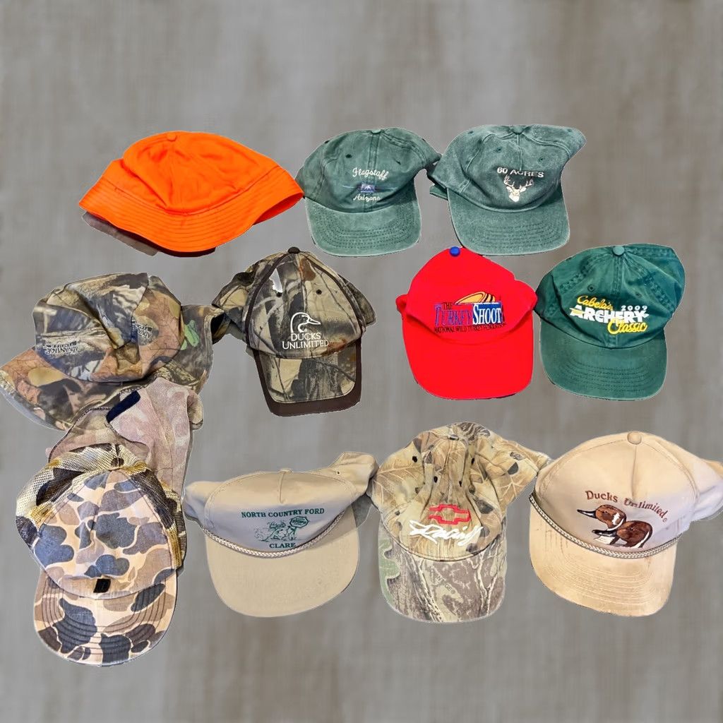 Vintage VINTAGE Camo Hat Lot Snapback Strap Back Cap Fishing Advertising Deer 80s 90s Mens Size ONE SIZE - 1 Thumbnail