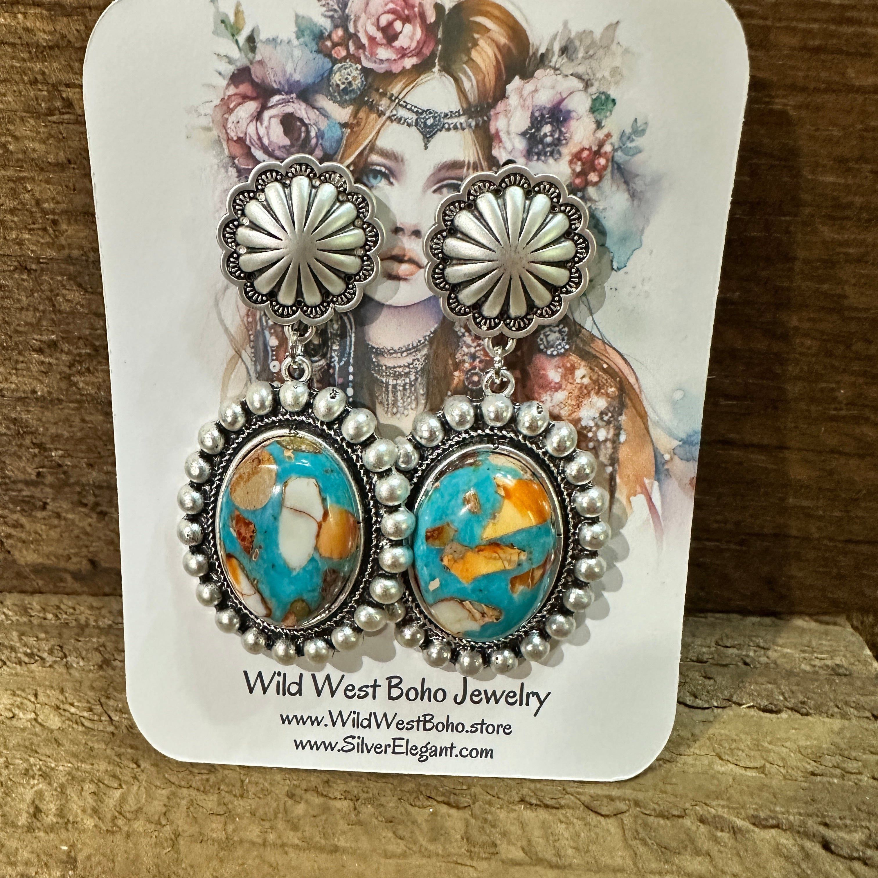 Other Oval Gemstone Post Earrings for Elegance, Boho Southwestern Size ONE SIZE - 6 Thumbnail