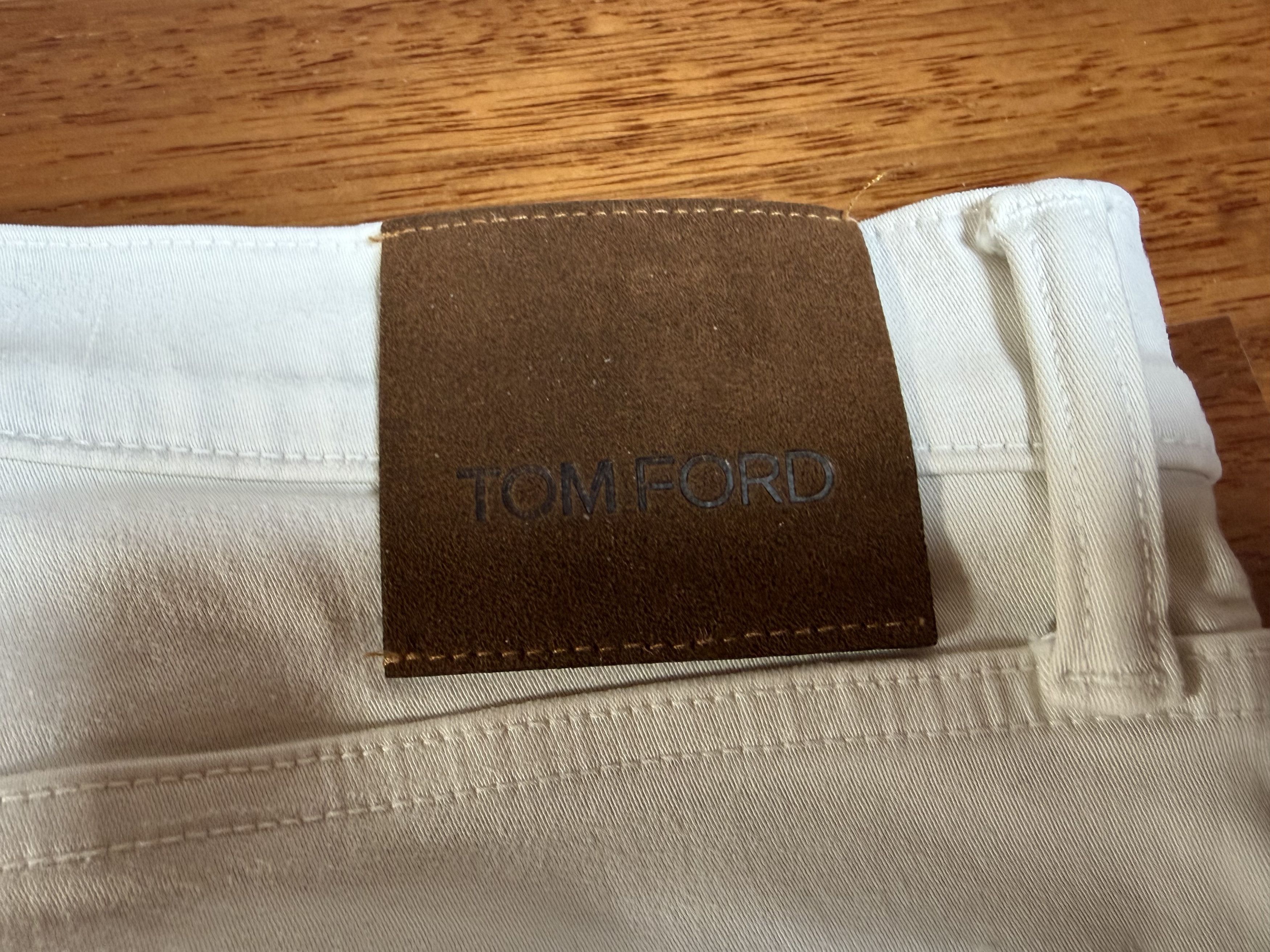 Tom Ford Beige Clean Compact Twill Slim Fit 5 Pocket Trouser Size US 34 / EU 50 - 8 Thumbnail