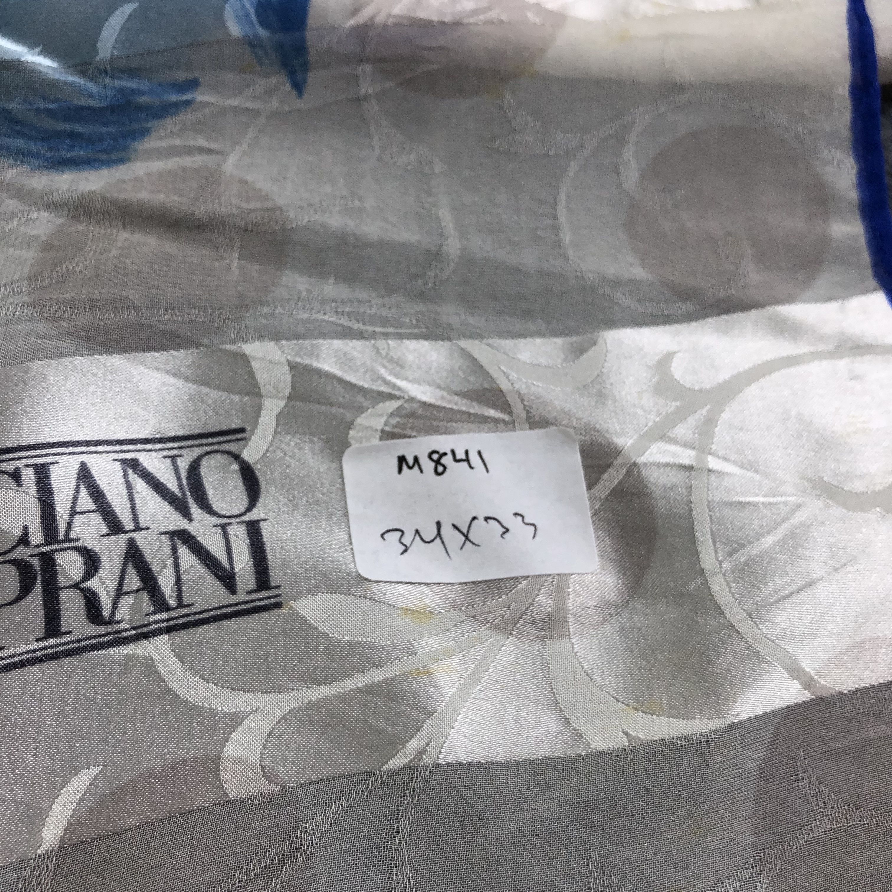Japanese Brand Luciano Soprani Floral Slit Thread Silk Scarf M841 Size ONE SIZE - 8 Thumbnail