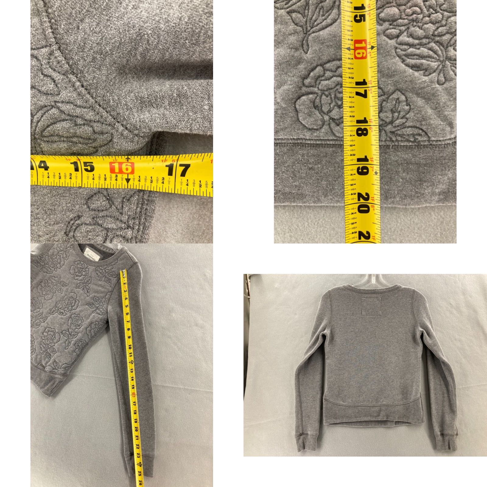 Abercrombie & Fitch Abercrombie & Fitch Sweater Womens Small Gray Shirt (Regular) - Knit Cotton Blend Crew Neck Pullover Size S / US 4 / IT 40 - 8 Thumbnail