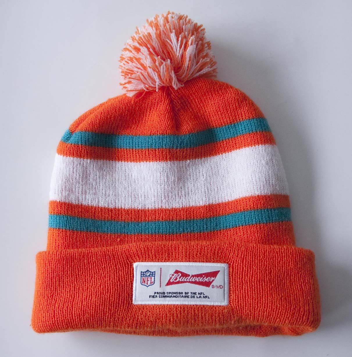 NFL Miami Dolphins Beanie Hat Budweiser Size ONE SIZE - 2 Thumbnail