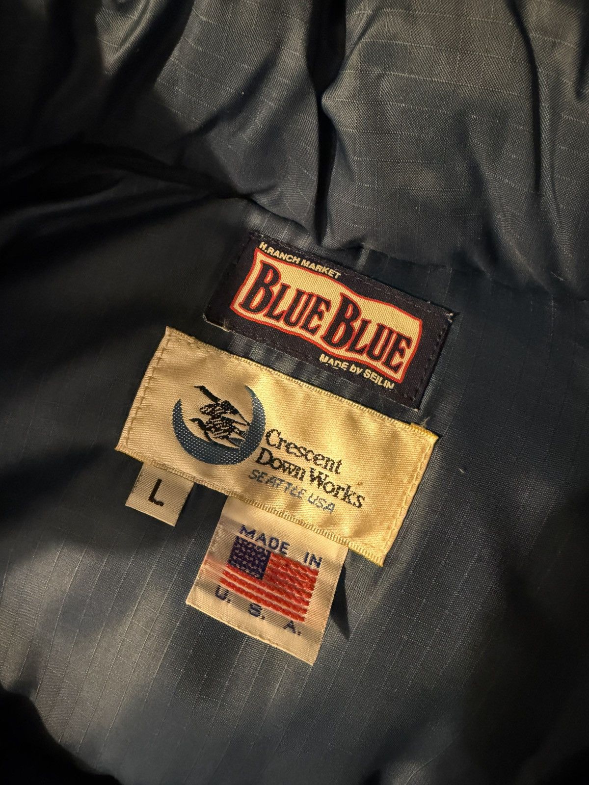 Crescent Down Works Vintage Crescent Down works Blue Blue Puffer Jacket Size US L / EU 52-54 / 3 - 2 Thumbnail