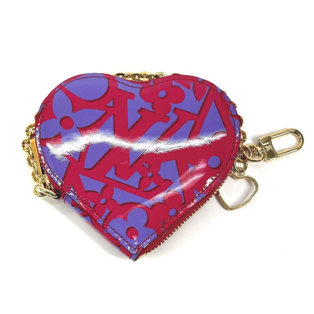 Louis Vuitton M90132 Sweet Monogram Heart Portmonnaie Cool Wallet Change Purse Round Fastener Coin Patent Leather Women Pink