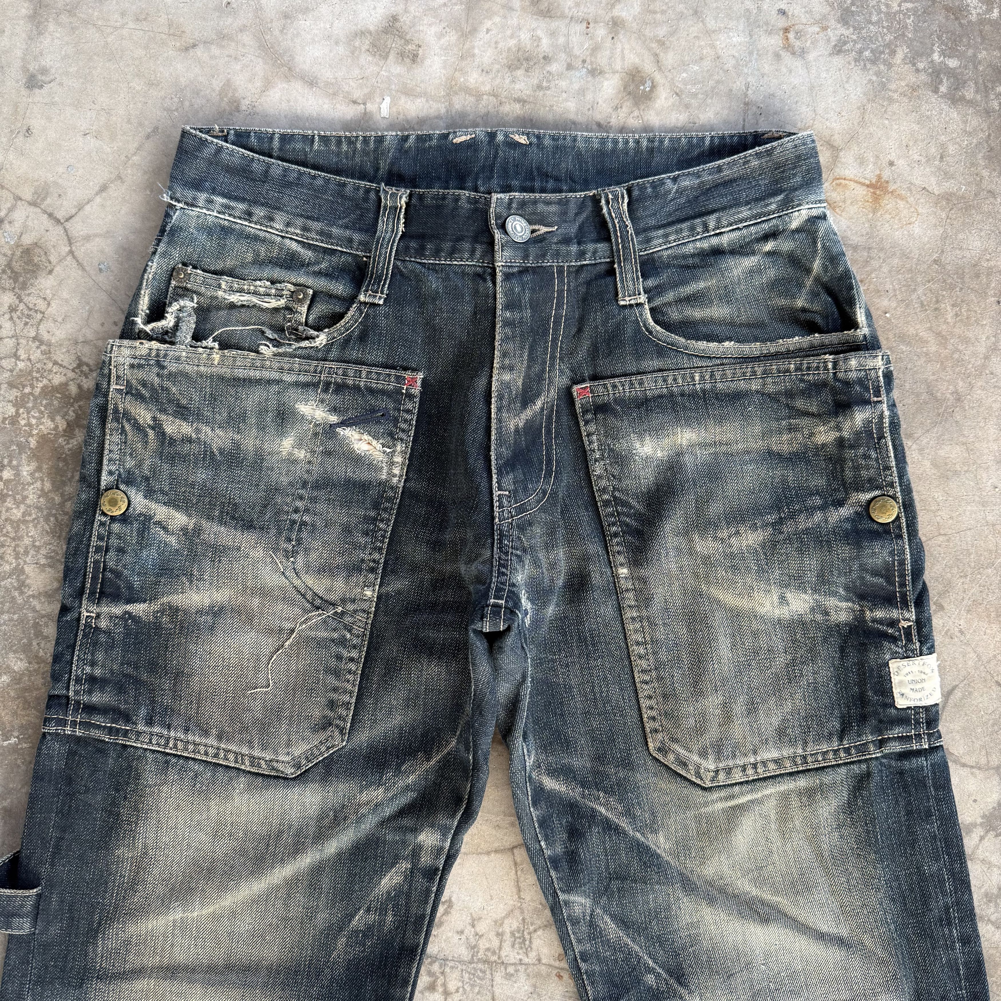 PPFM Vintage PPFM Ripped Faded Black Rusty Denim Jean W31 Size US 31 - 3 Thumbnail