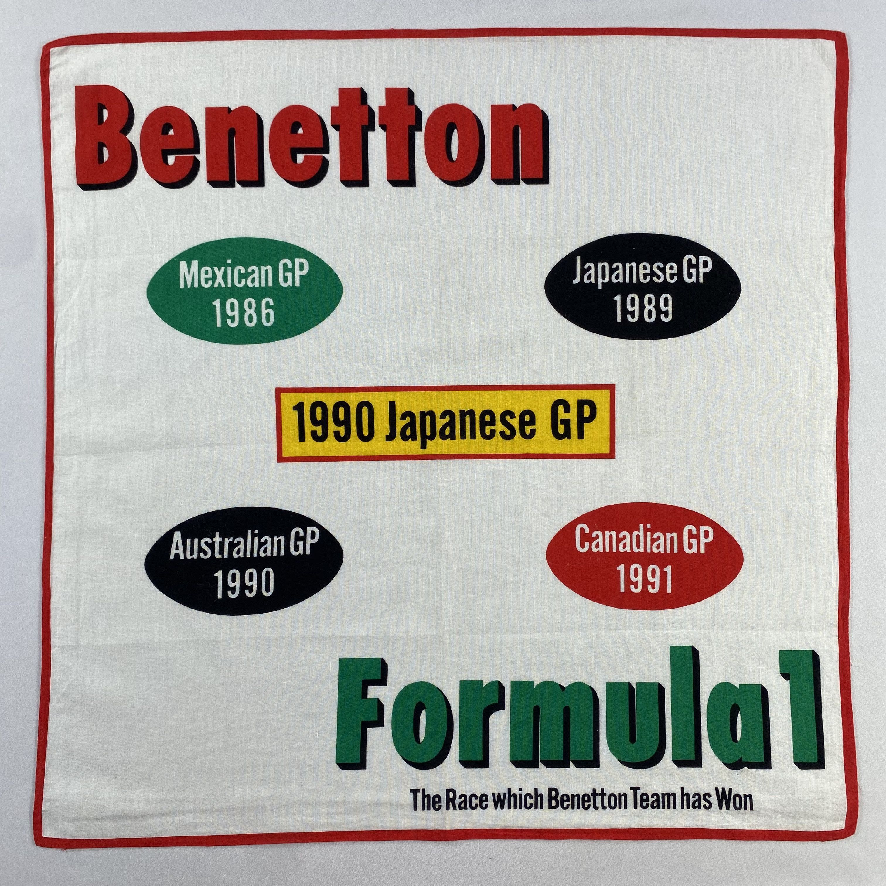 Vintage Benetton Formula Handkerchief / Neckerchief / Bandana-P693 Size ONE SIZE - 1 Thumbnail