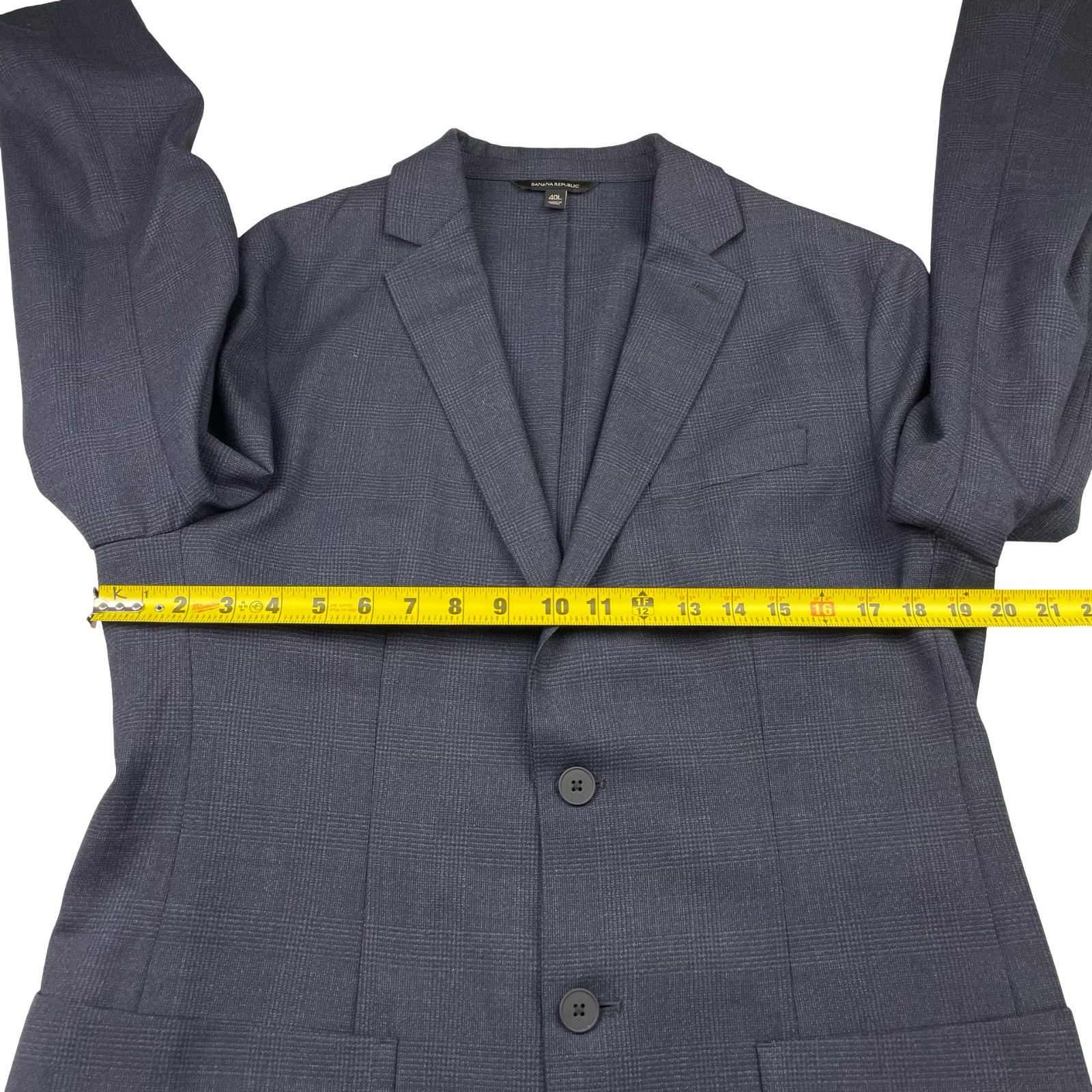 Banana Republic Banana Republic Men's Smart Weight Slim Fit Wool Suit Blue P Size 40L - 9 Thumbnail