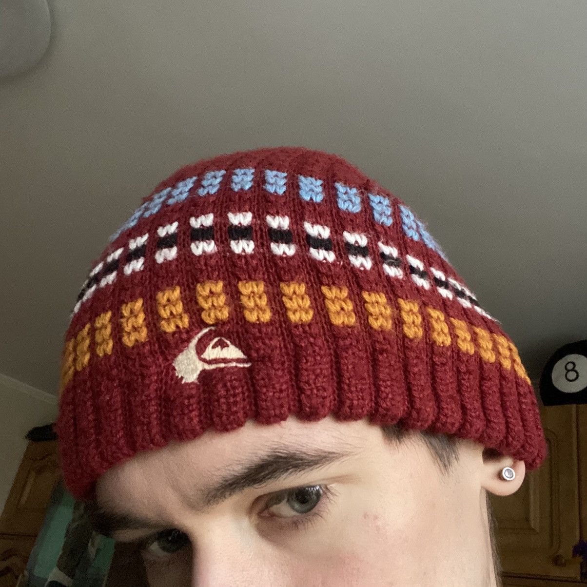 Quiksilver 📌 Vintage 00s Y2K Quiksilver Surf Style Beanie Hat Size ONE SIZE - 2 Thumbnail