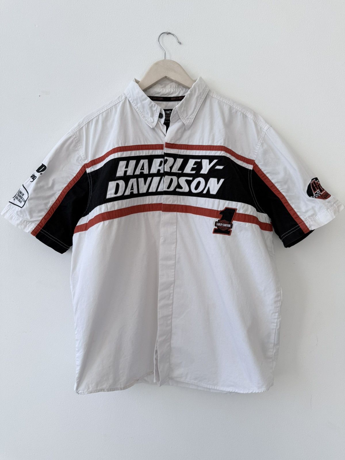 Harley Davidson Vintage Harley Davidson Racing Shirt Embroidered Spellout Size US L / EU 52-54 / 3 - 4 Thumbnail