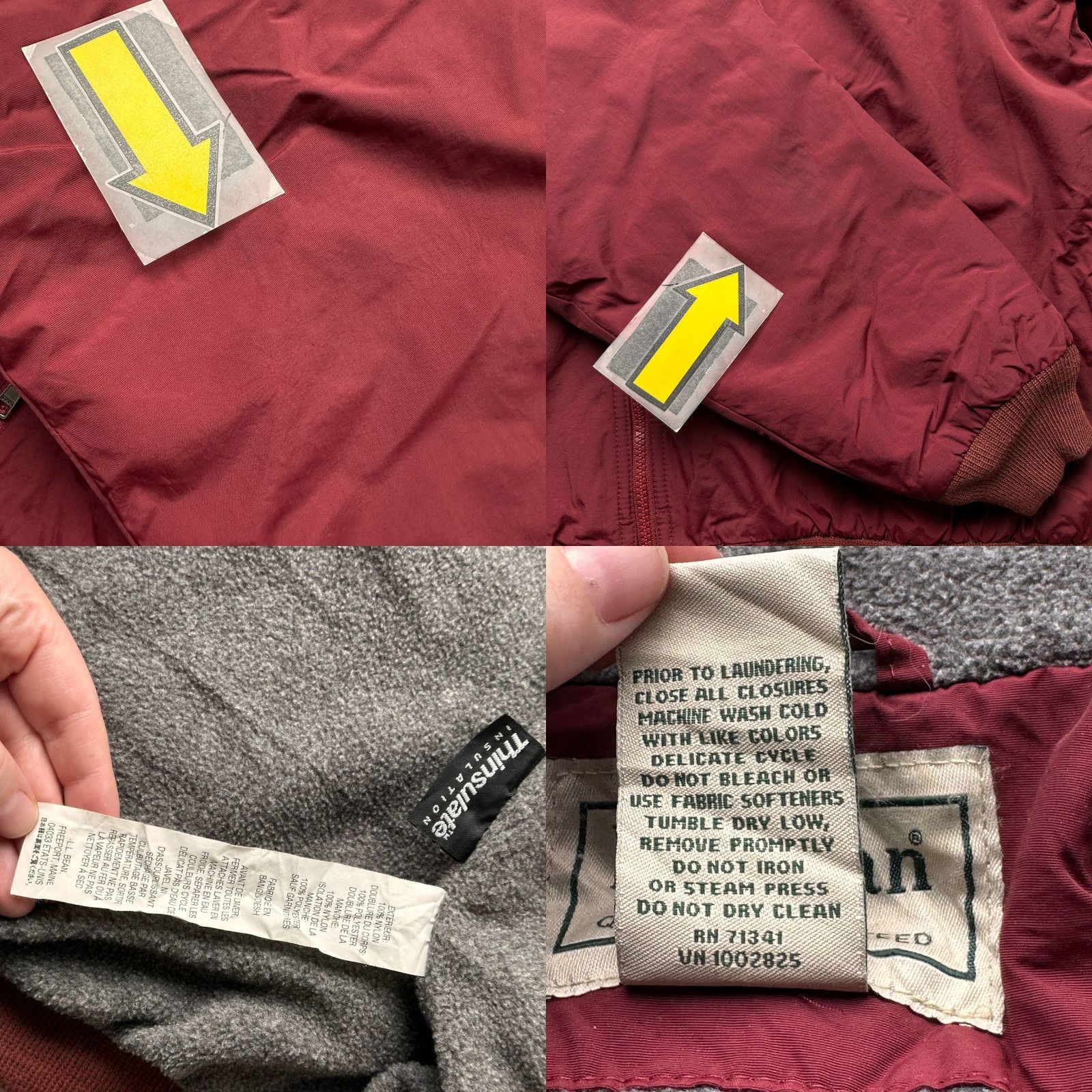 Vintage LL Bean 205107 Warm Up Fleece Lined Jacket Mens Large Red Pockets Thinsulate Insulation Jacket Mens Large Red Size US L / EU 52-54 / 3 - 8 Thumbnail