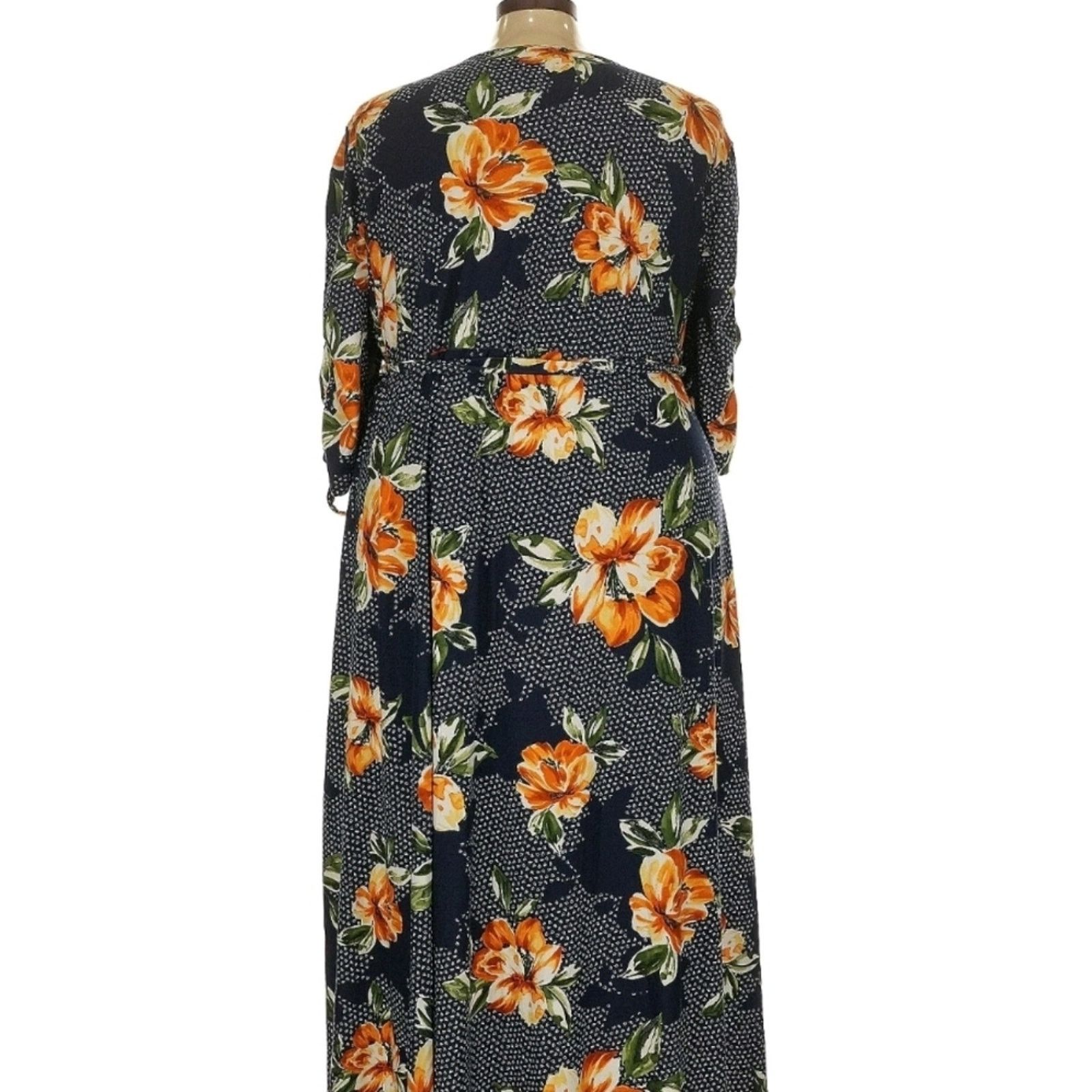 Other Kiyonna Meadow Dream Style Floral 4x Maxi Wrap Dress Rare Size 4XL / US 24-26 - 6 Thumbnail