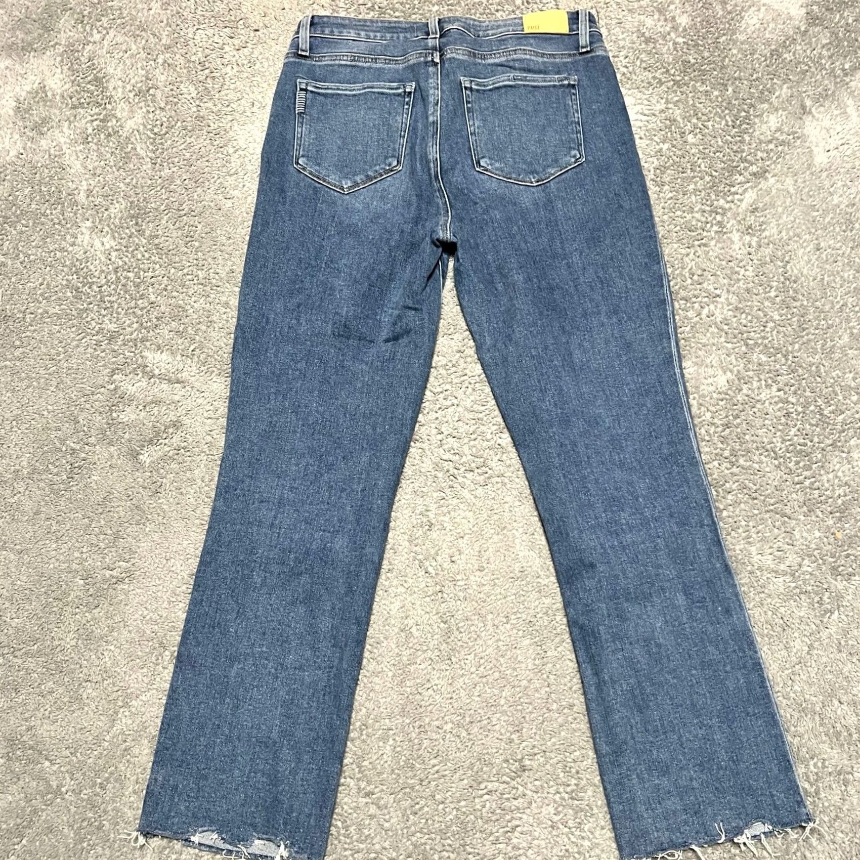 Paige Paige Jeans Womens 31 Cindy Raw Hem Straight Leg High Rise 32x27.5 Blue Jeans Womens Mens Girls Boys Size 24" / US 00 / IT 34 - 3 Thumbnail