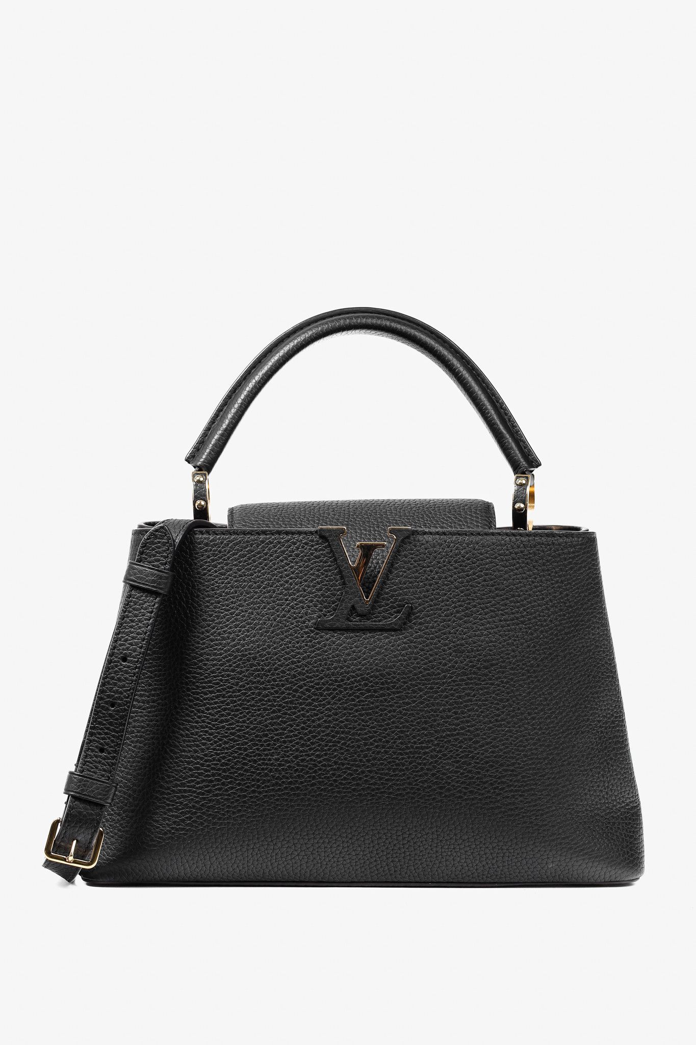 Louis Vuitton Louis Vuitton Capucines MM Black Taurillon Leather Handbag Size ONE SIZE - 1 Thumbnail