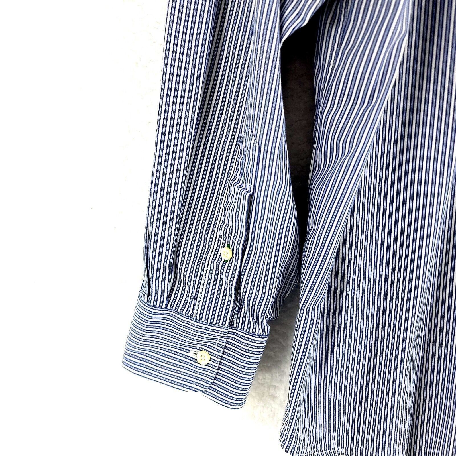 Tommy Hilfiger Tommy Hilfiger Blue Striped Collared Dress Shirt Cotton 17 3 Size US XL / EU 56 / 4 - 4 Thumbnail