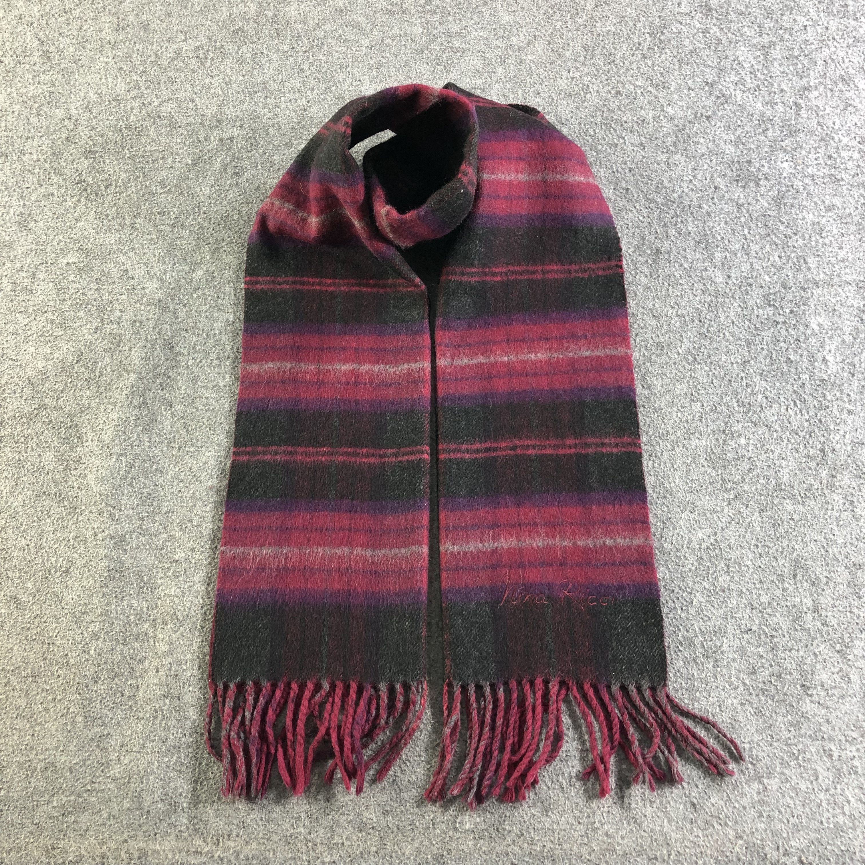 Nina Ricci Nina Ricci Tartan Wool Scarf Muffler Neckwear V2597 Size ONE SIZE - 1 Thumbnail