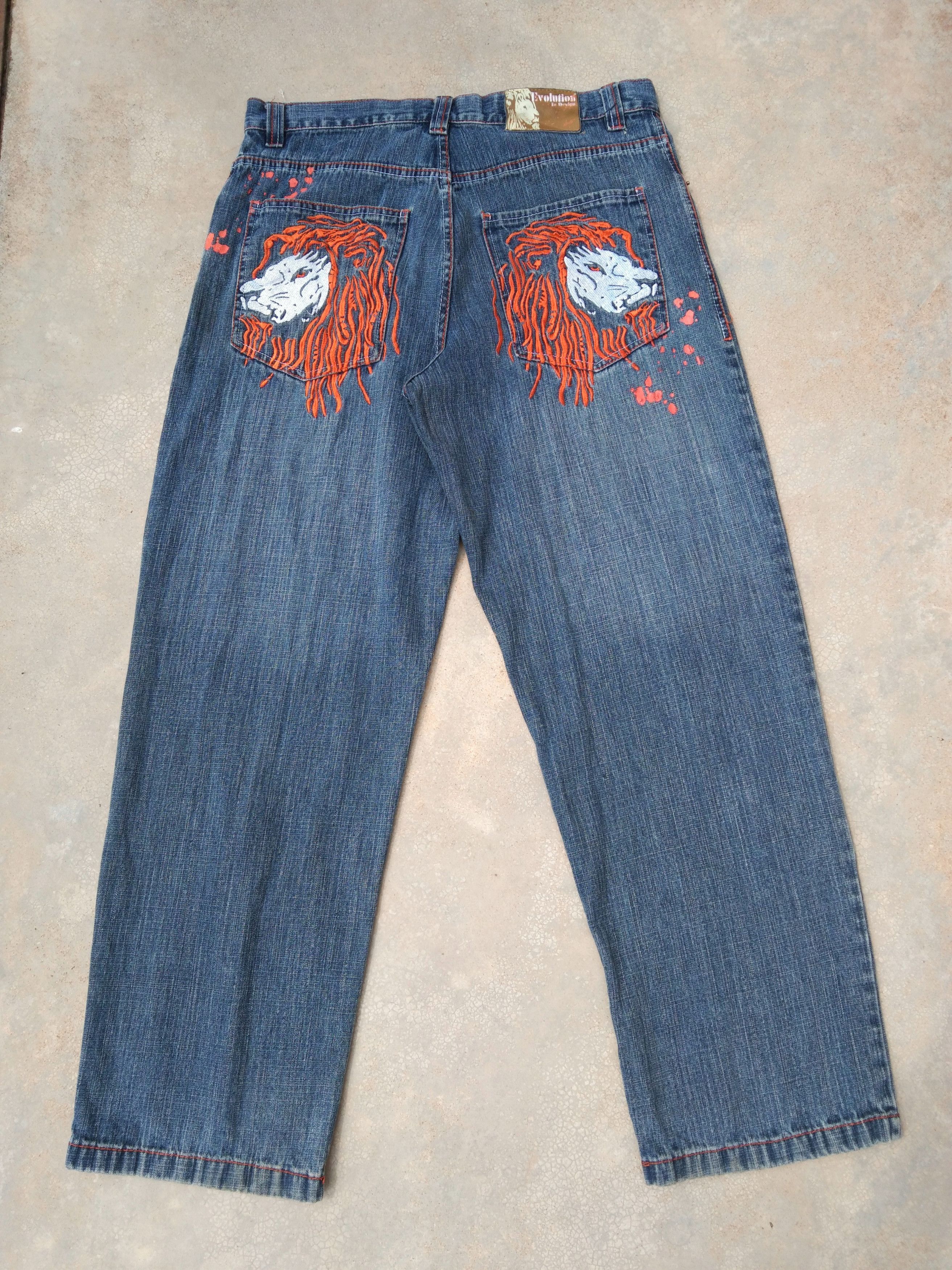 Vintage Vintage Y2k Evolution In Design Baggy Jeans Ed hardy Style Size US 34 / EU 50 - 1 Thumbnail