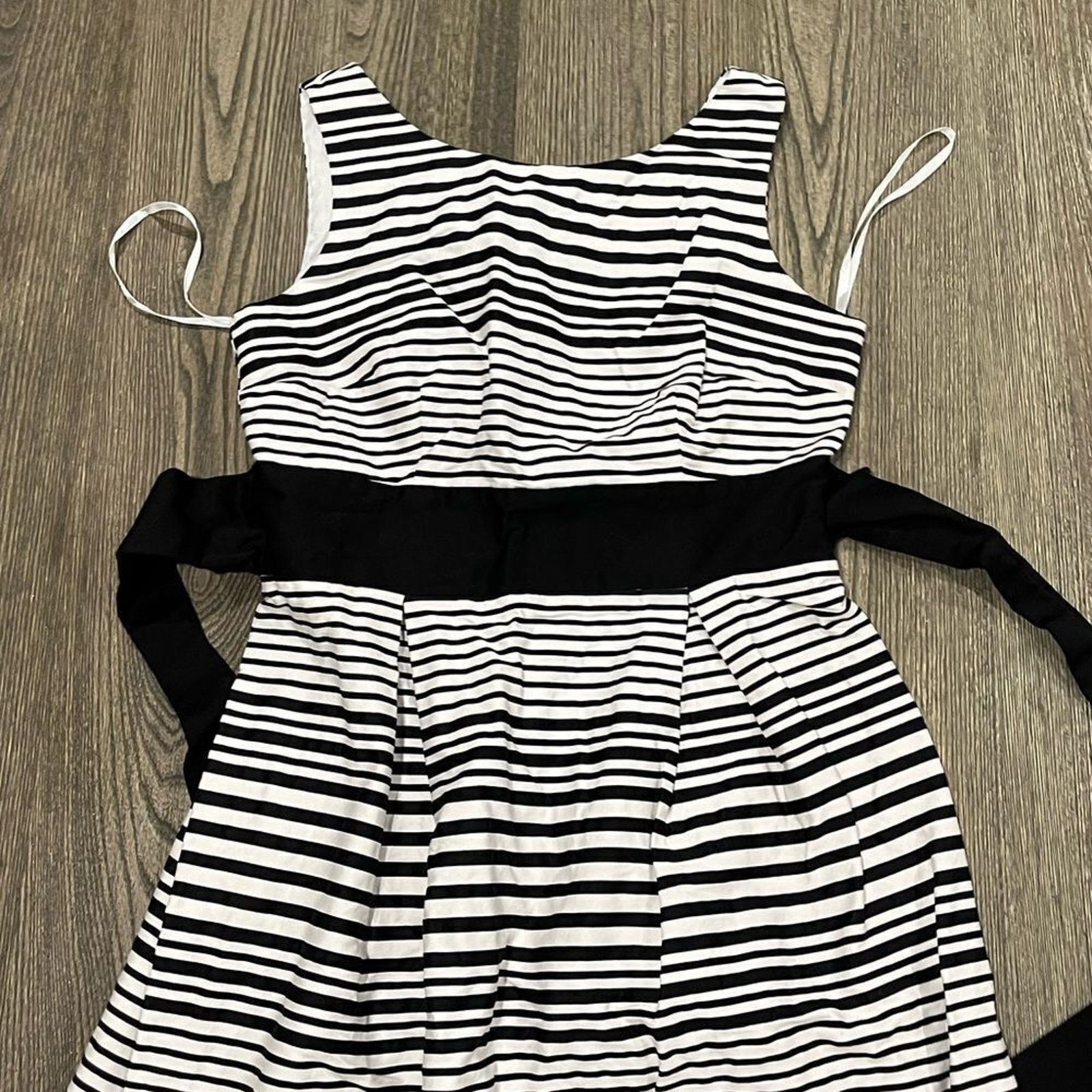 Vintage AB Studio Womens Striped Dress Knee Length Size 10 Size L / US 10 / IT 46 - 3 Thumbnail