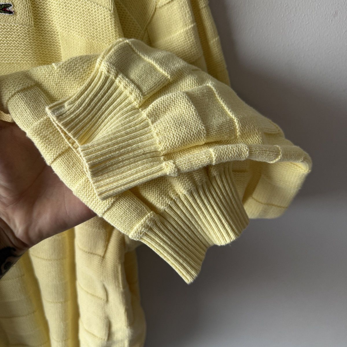Lacoste Vintage Lacoste Sweater Made in France Pale Yellow Knit Size US L / EU 52-54 / 3 - 6 Thumbnail