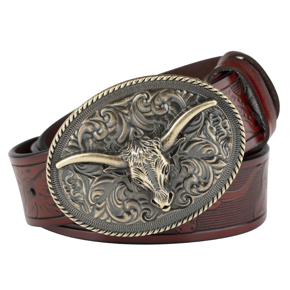Designer Dark Vintage Belt Riveted Belts Menswear Accessories Size ONE SIZE - 5 Thumbnail