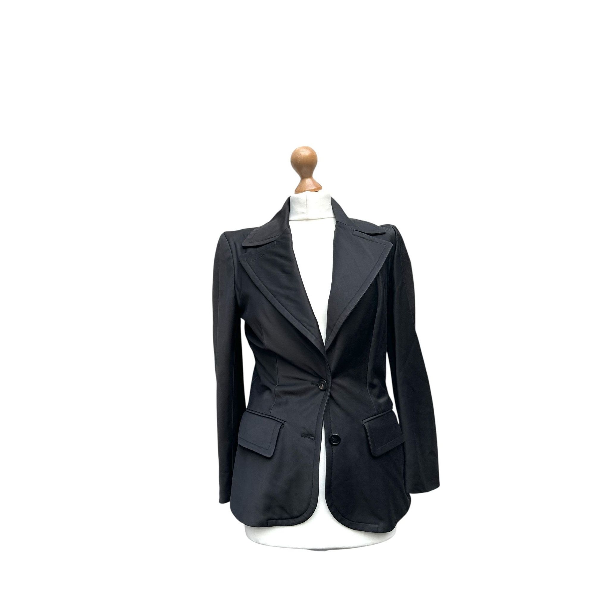 Yves Saint Laurent by Stefano Pilati Sculptural Black Blazer Jacket Size S / US 4 / IT 40 - 2 Thumbnail