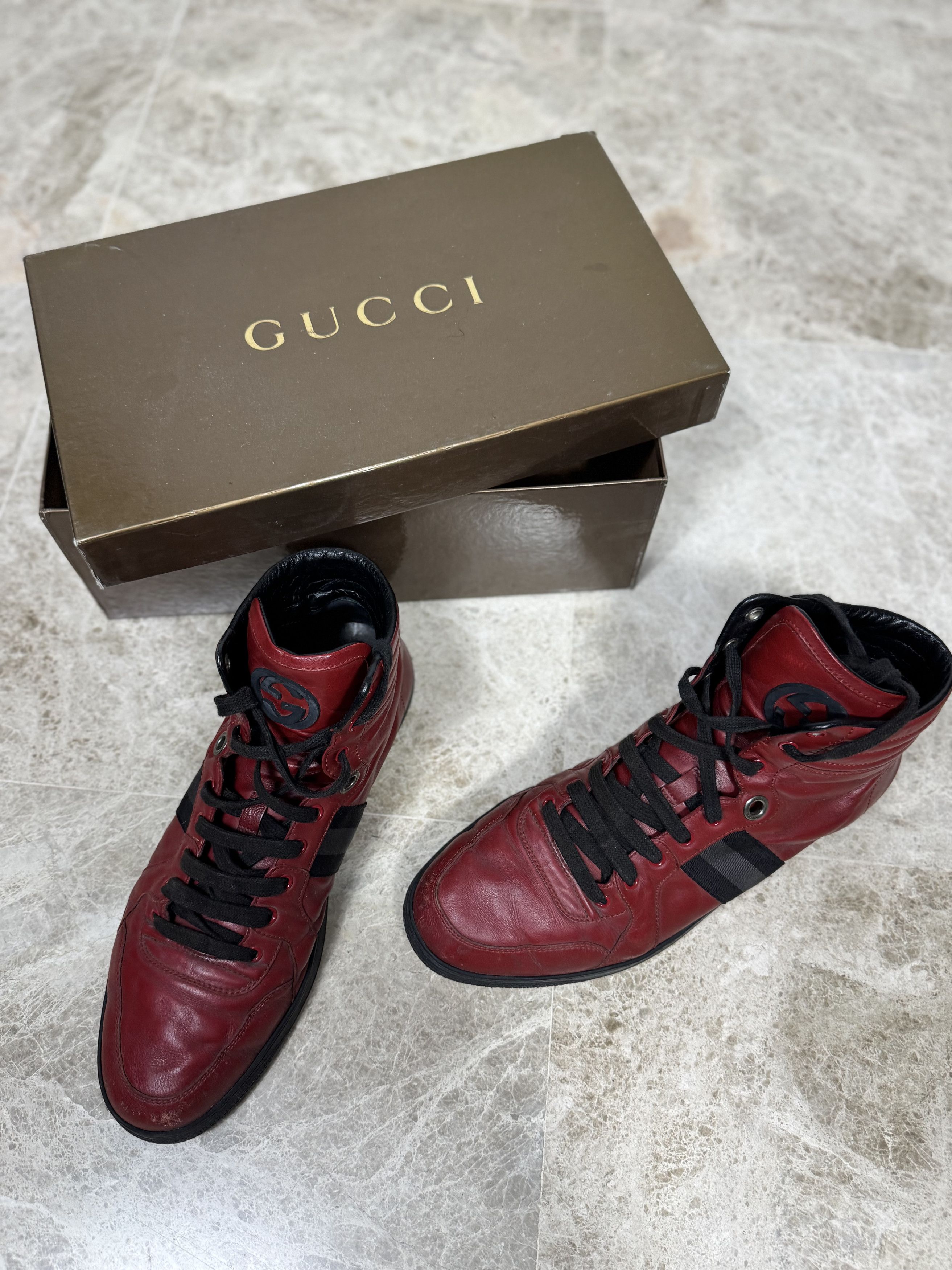 Gucci Gucci Leather Sneakers Size US 12 / EU 45 - 1 Thumbnail