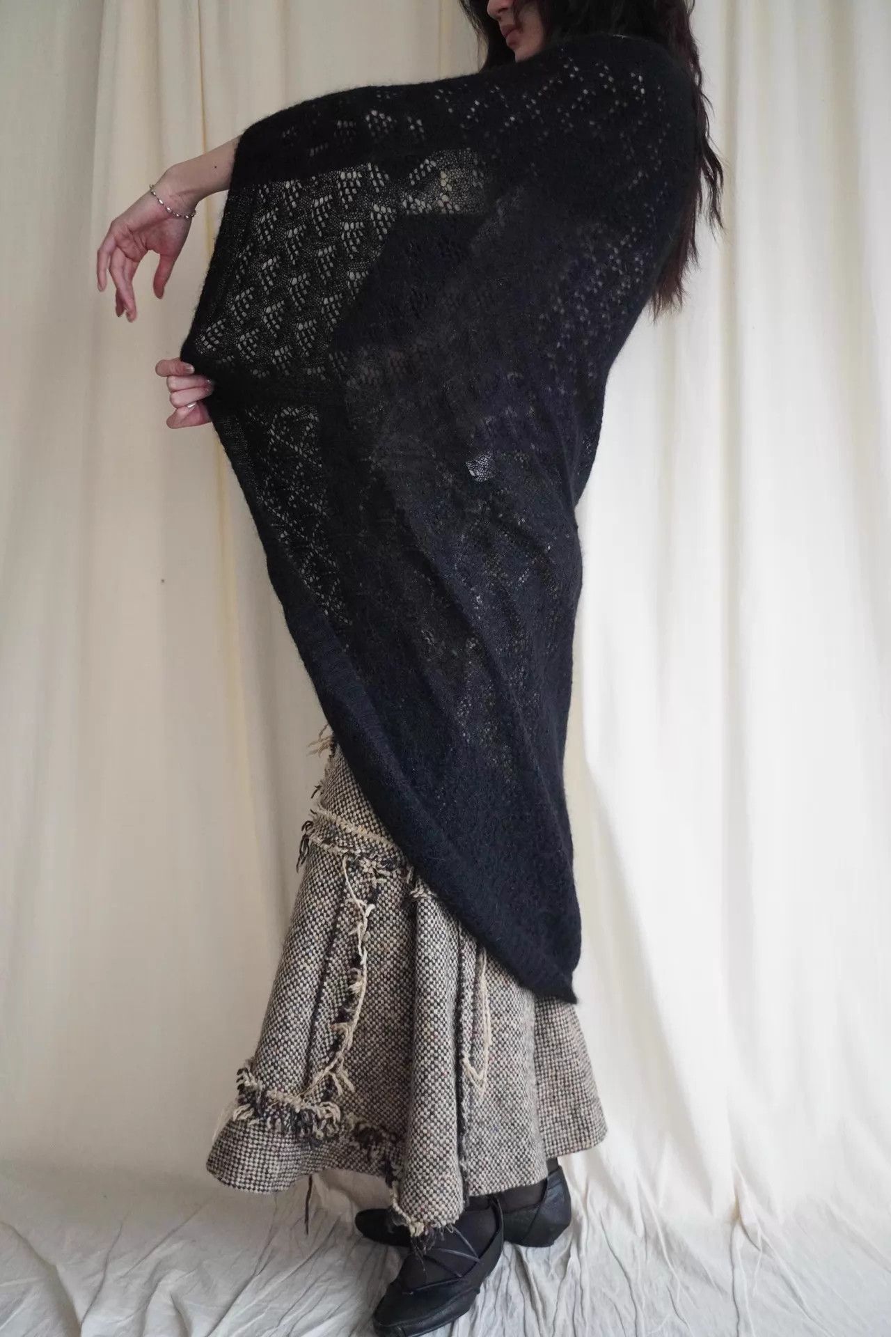 Junya Watanabe Junya Watanabe 2000s Mohair-Wool Lace Multi-Wear Shawl Size ONE SIZE - 4 Thumbnail