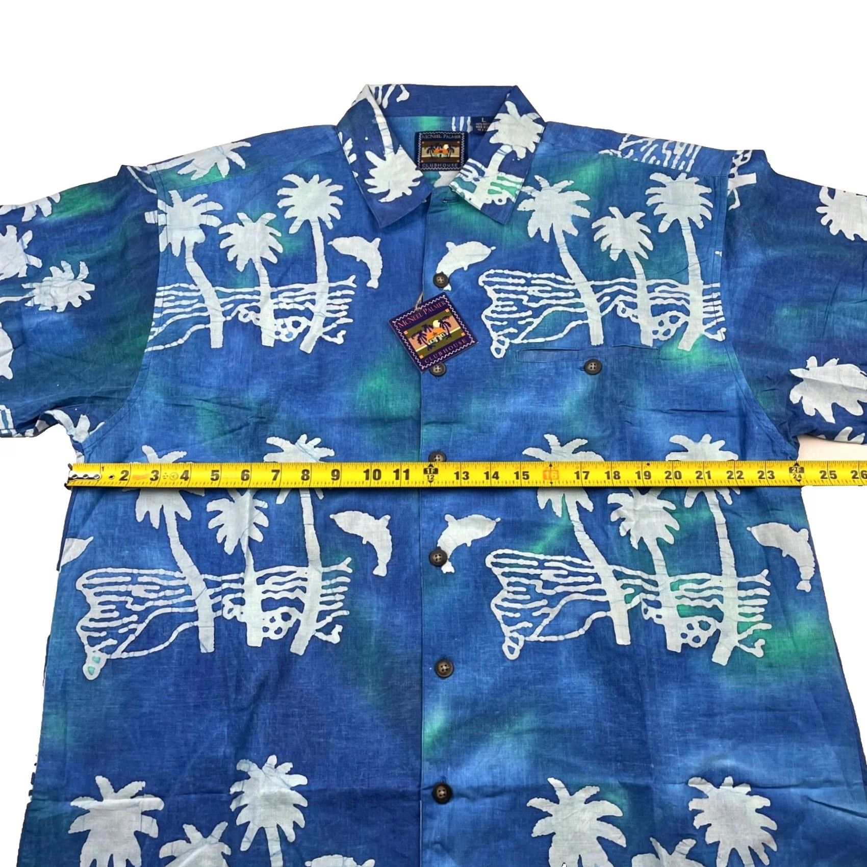 Vintage VINTAGE McNeel Palmer Clubhouse Men’s Hawaiian Camp Shirt Blue Floral S/S Large Size US L / EU 52-54 / 3 - 8 Thumbnail