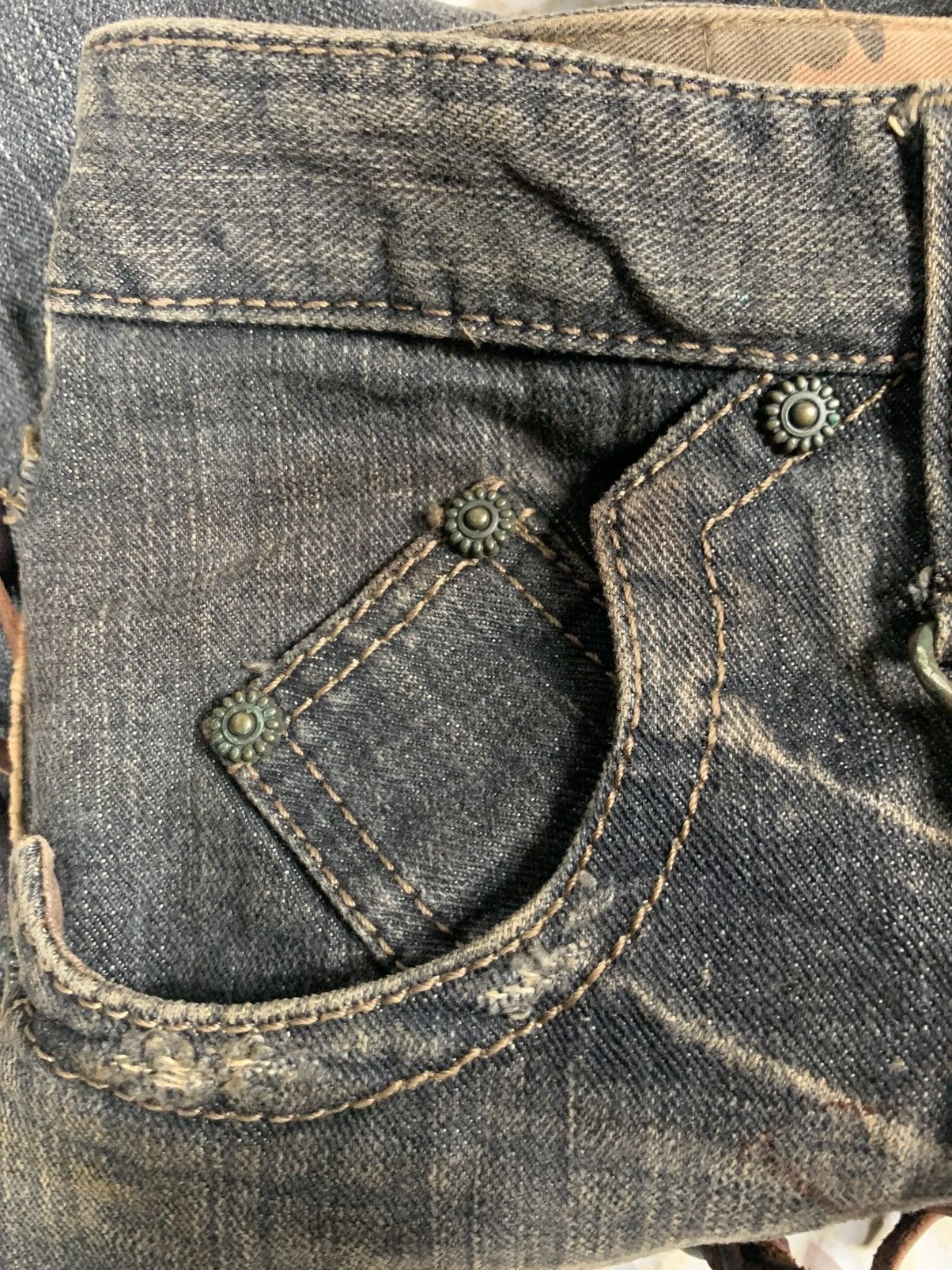 Obelisk 2000s OBELISK Gun Holster Western Flare Jeans Size US 32 / EU 48 - 15 Thumbnail