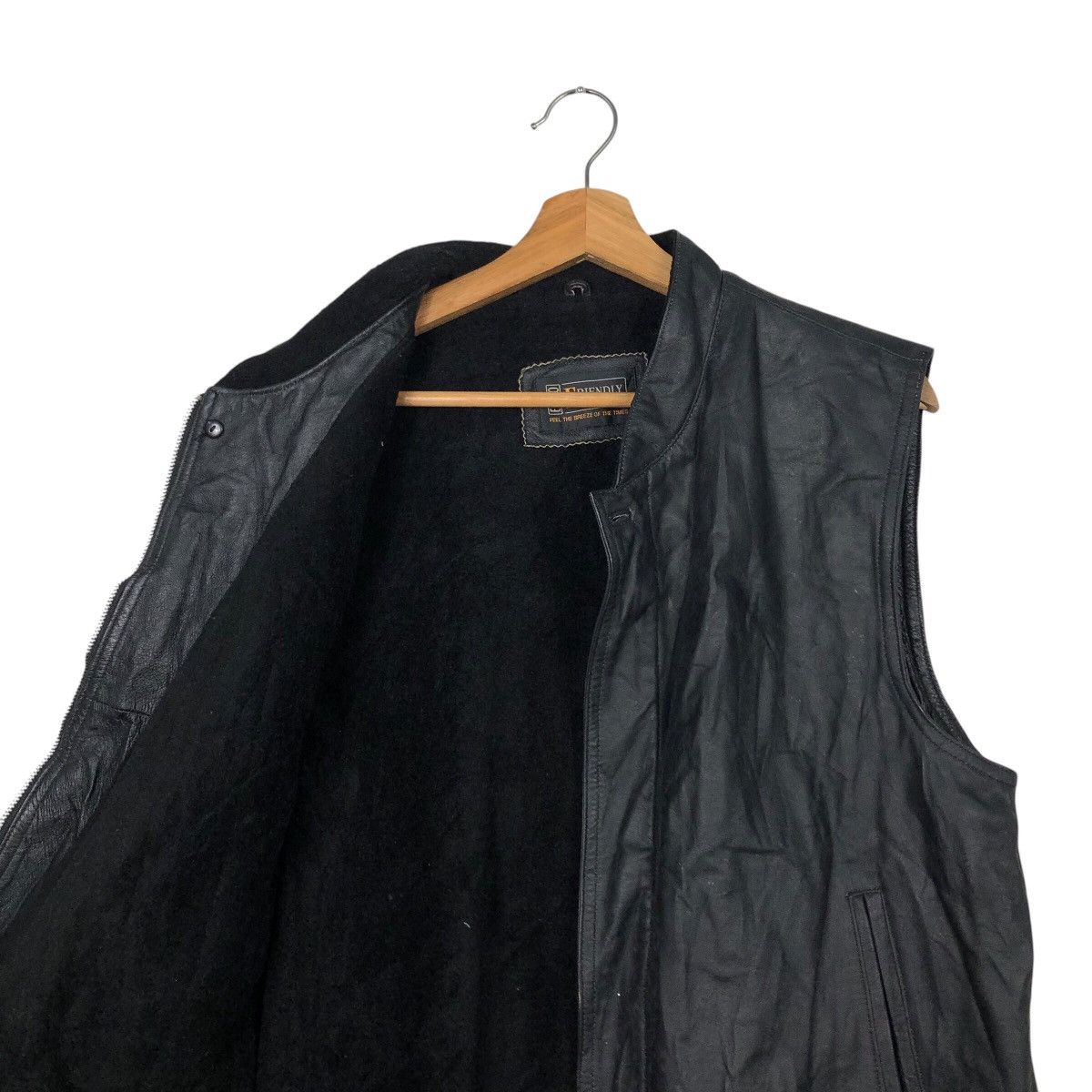 Japanese Brand × Vintage 📌Vintage Biker Wear Vest Jacket Friendly Word Size US M / EU 48-50 / 2 - 13 Thumbnail