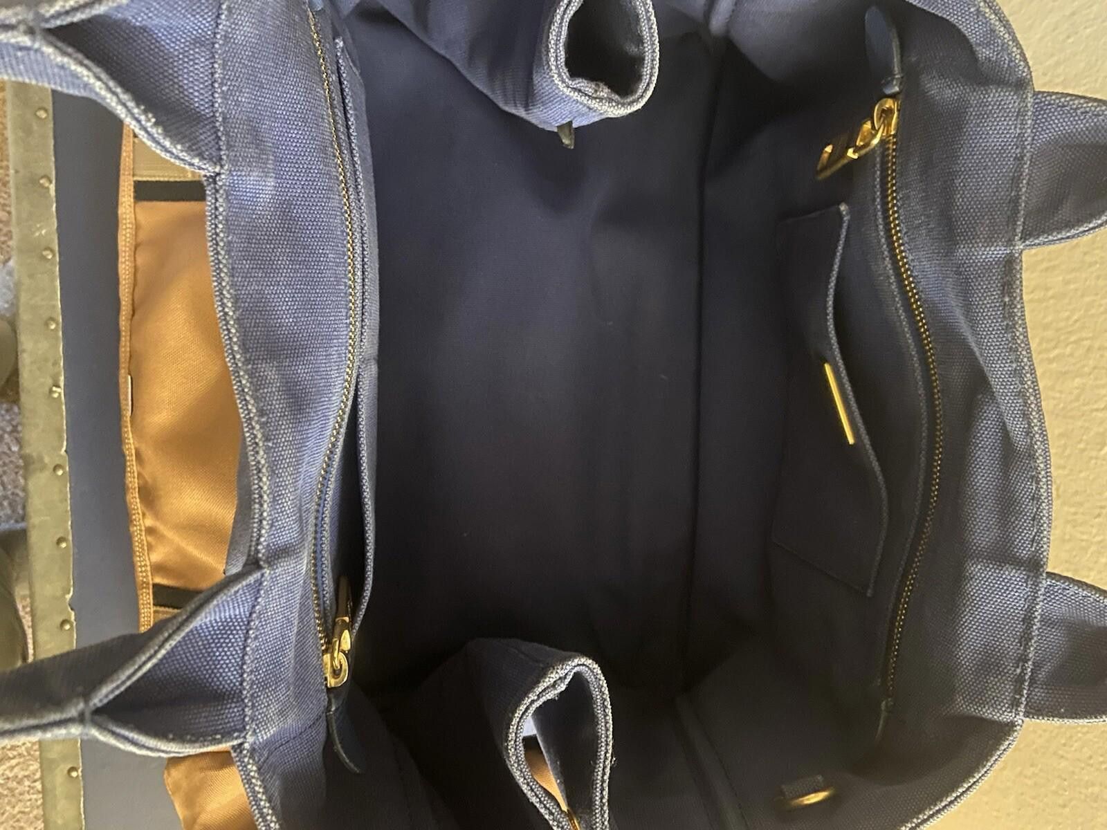 Prada Prada Canapa large size blue canvas hand shoulder tote bag Size ONE SIZE - 9 Thumbnail
