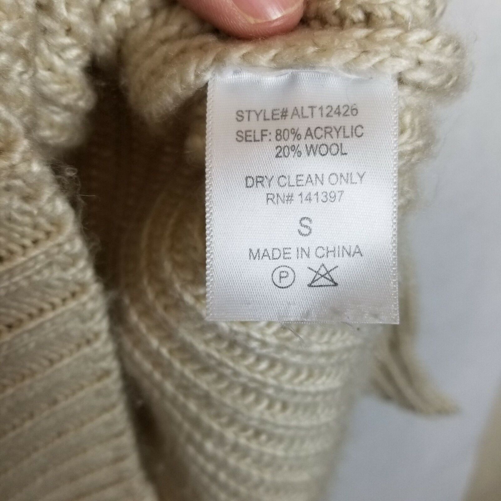 ASTR The Label ASTR Womens Wool Turtleneck Sweater Sz S Minimalist Neutral Size S / US 4 / IT 40 - 6 Thumbnail