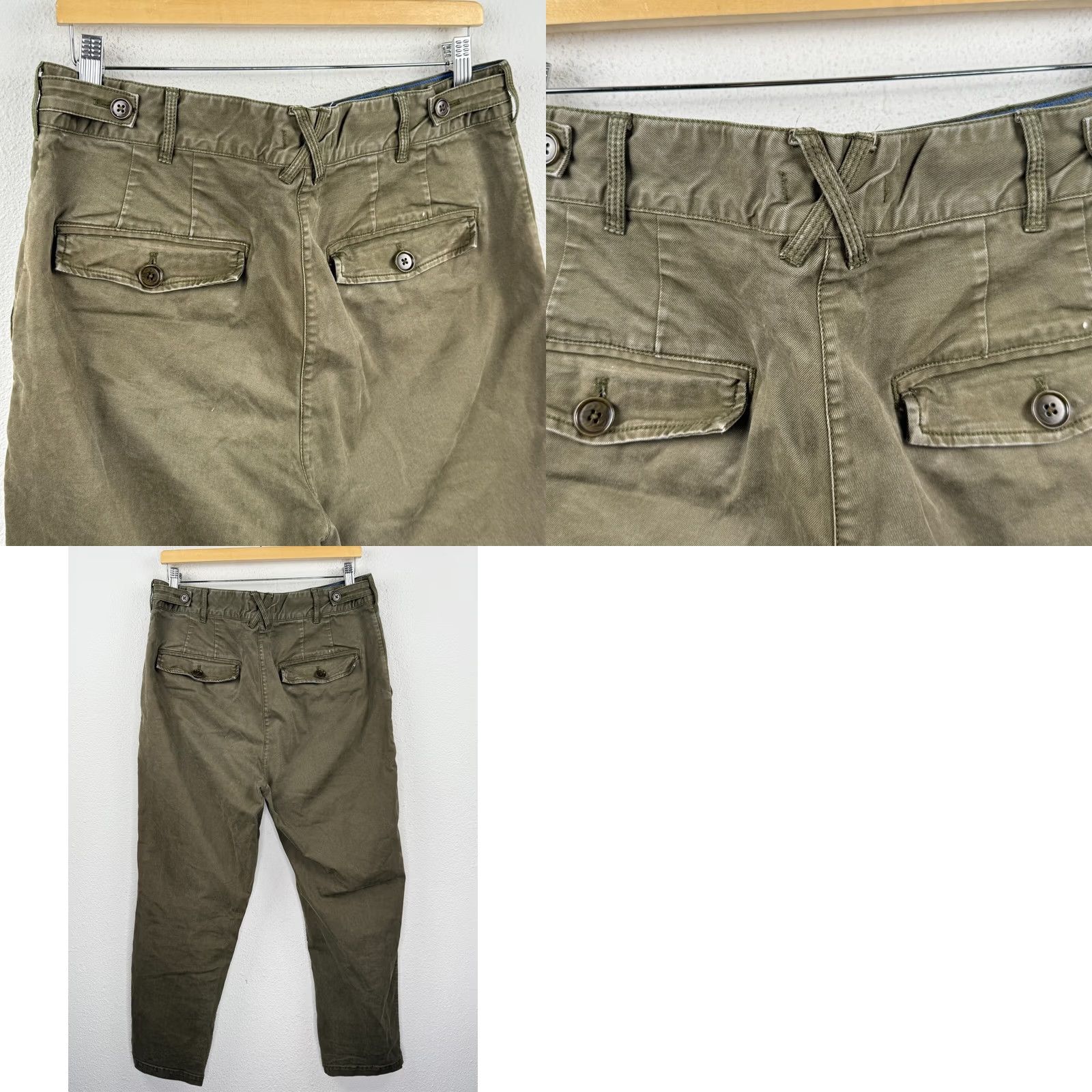 Alex Mill Alex Mill Pants Mens 34 Olive Green Chino Casual Casual Wear Straight Leg 27in Inseam 33w 27l Regular Rise 13in Button Zip Size US 34 / EU 50 - 9 Thumbnail