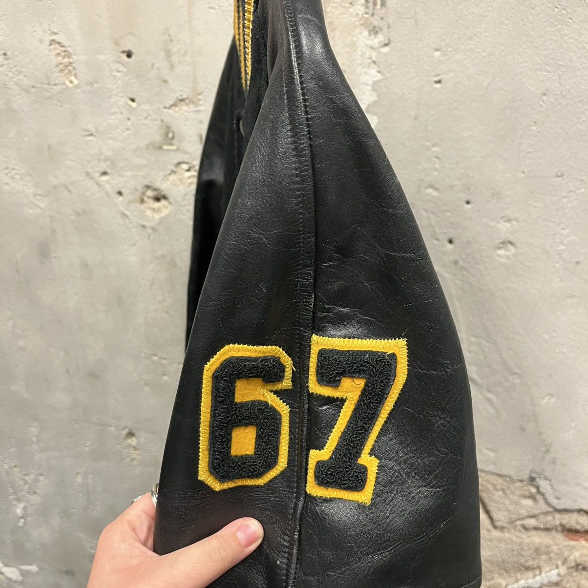 Vintage Vintage 80s Wool & Leather C High School Varsity Jacket 6-7 Size US XL / EU 56 / 4 - 5 Thumbnail