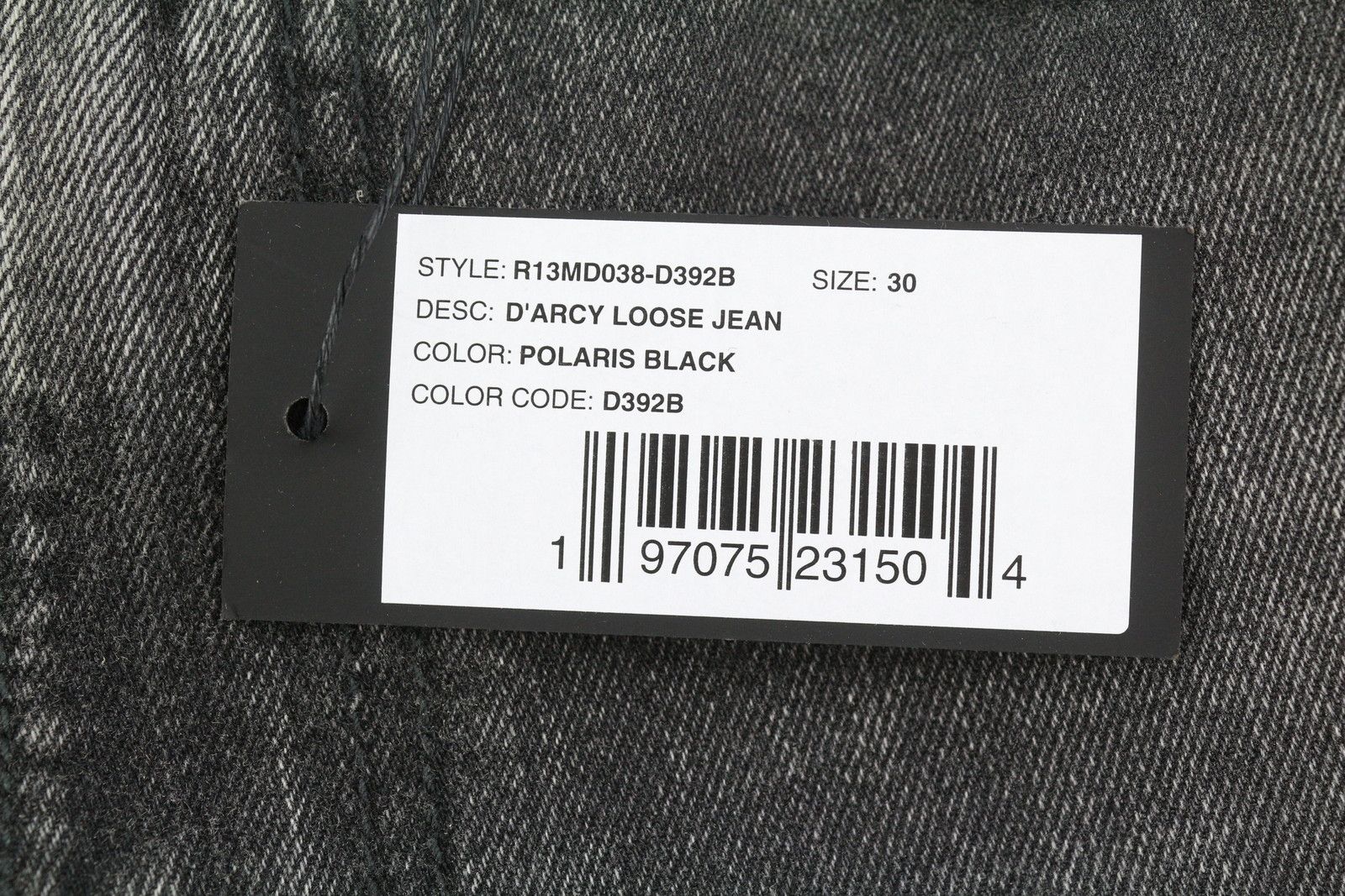 R13 D'ARCY LOOSE 30 Polaris Black Distress PS26 Jeans 88930 Size US 30 / EU 46 - 10 Thumbnail
