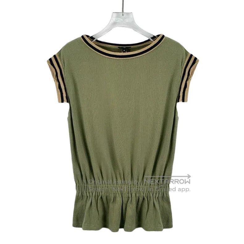 Chanel Chanel Green logo badge cotton round-neck short-sleeved kn Size XS / US 0-2 / IT 36-38 - 1 Thumbnail