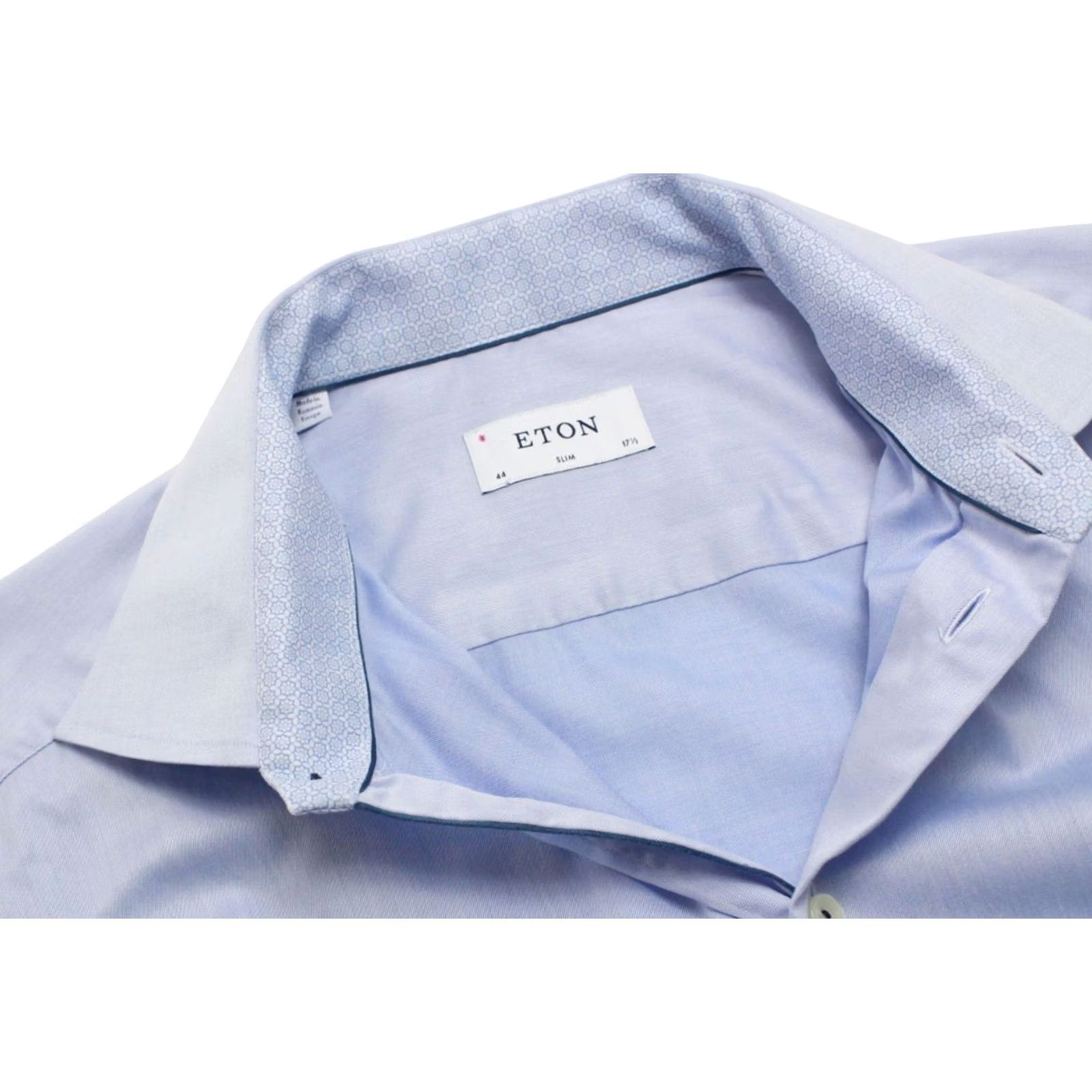 Eton Eton Soho Slim Shirt Men Large Cutaway Collar Dot Pattern Button Up Size 42R - 4 Thumbnail