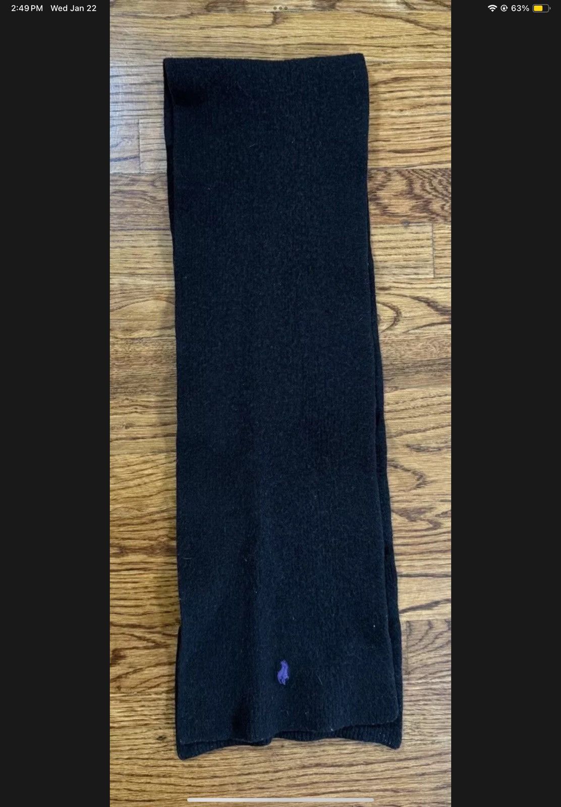 Polo Ralph Lauren Polo Ralph Lauren Scarf Black Purple Horse Logo Unisex Size ONE SIZE - 1 Thumbnail