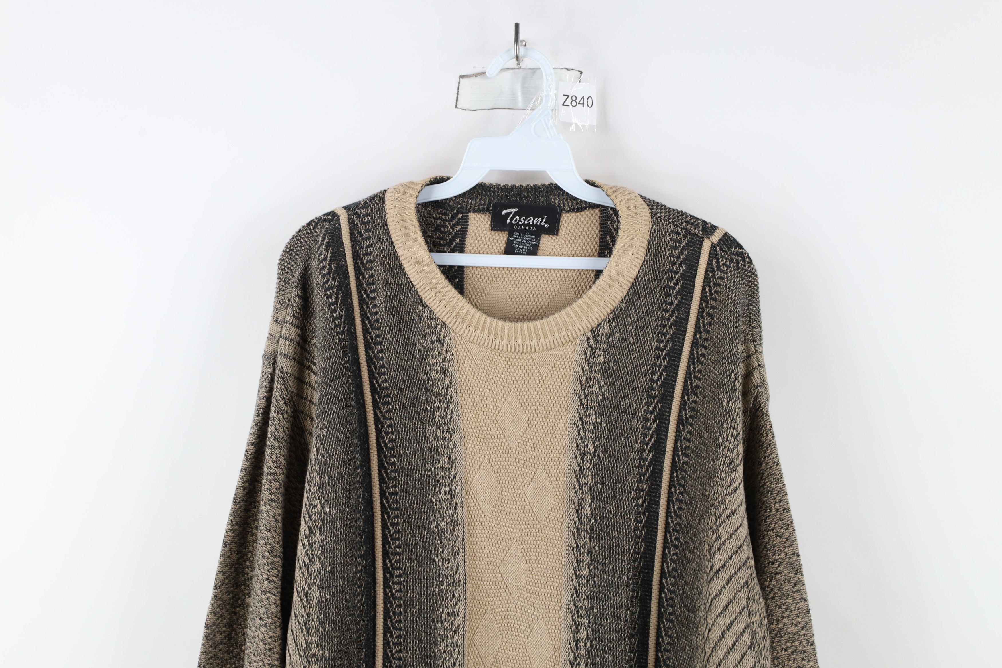 Vintage Vintage 90s Coogi Style Diamond Textures Knit Sweater Size US L / EU 52-54 / 3 - 2 Thumbnail
