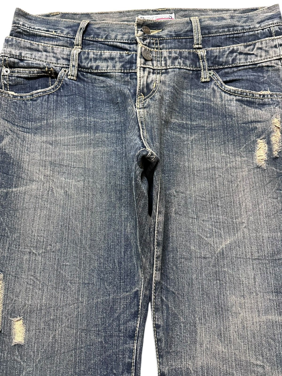 If Six Was Nine Vintage Daily Topics Double Waist Grunge Honeycomb Denim Size US 34 / EU 50 - 2 Thumbnail