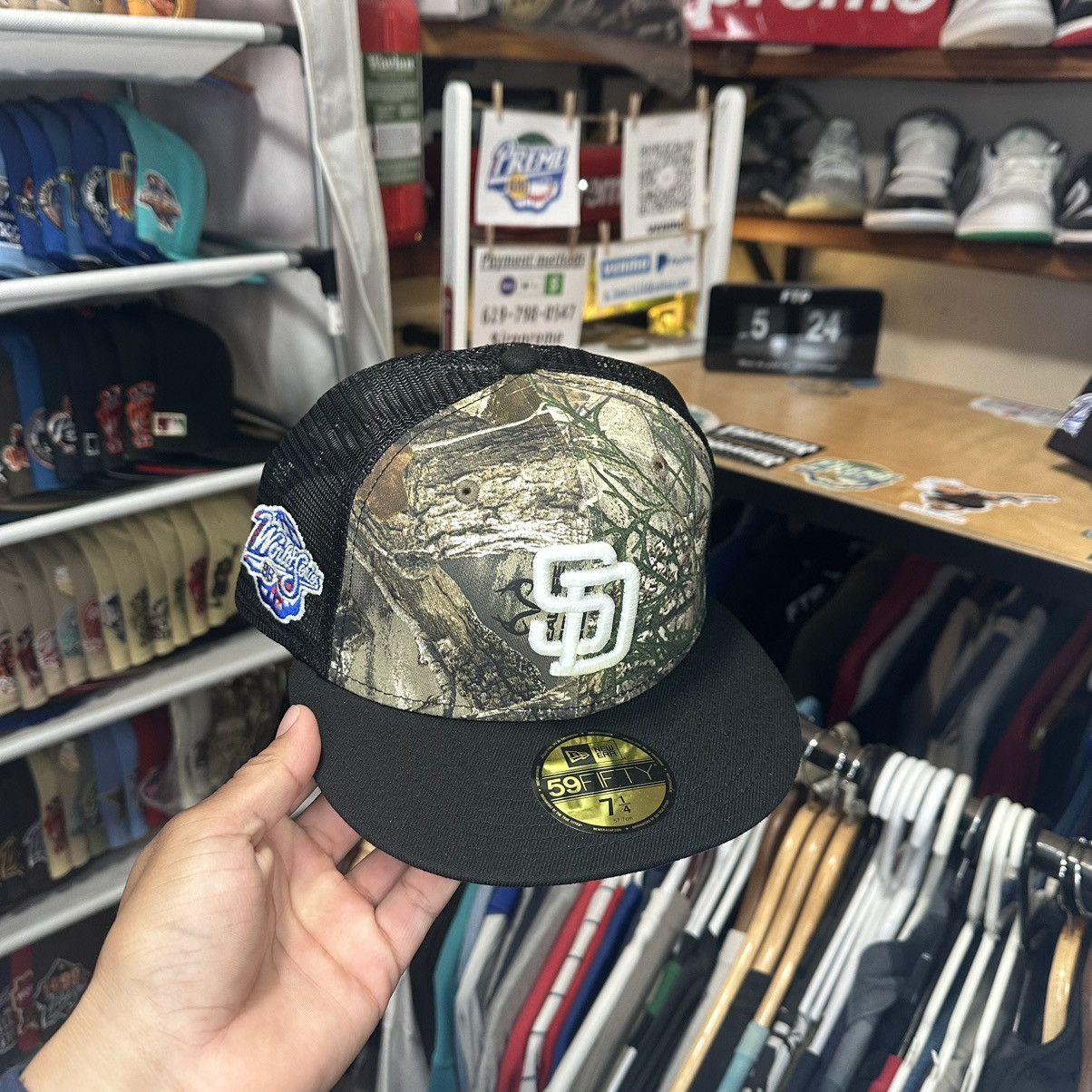 San Diego padres real tree trucker fitted