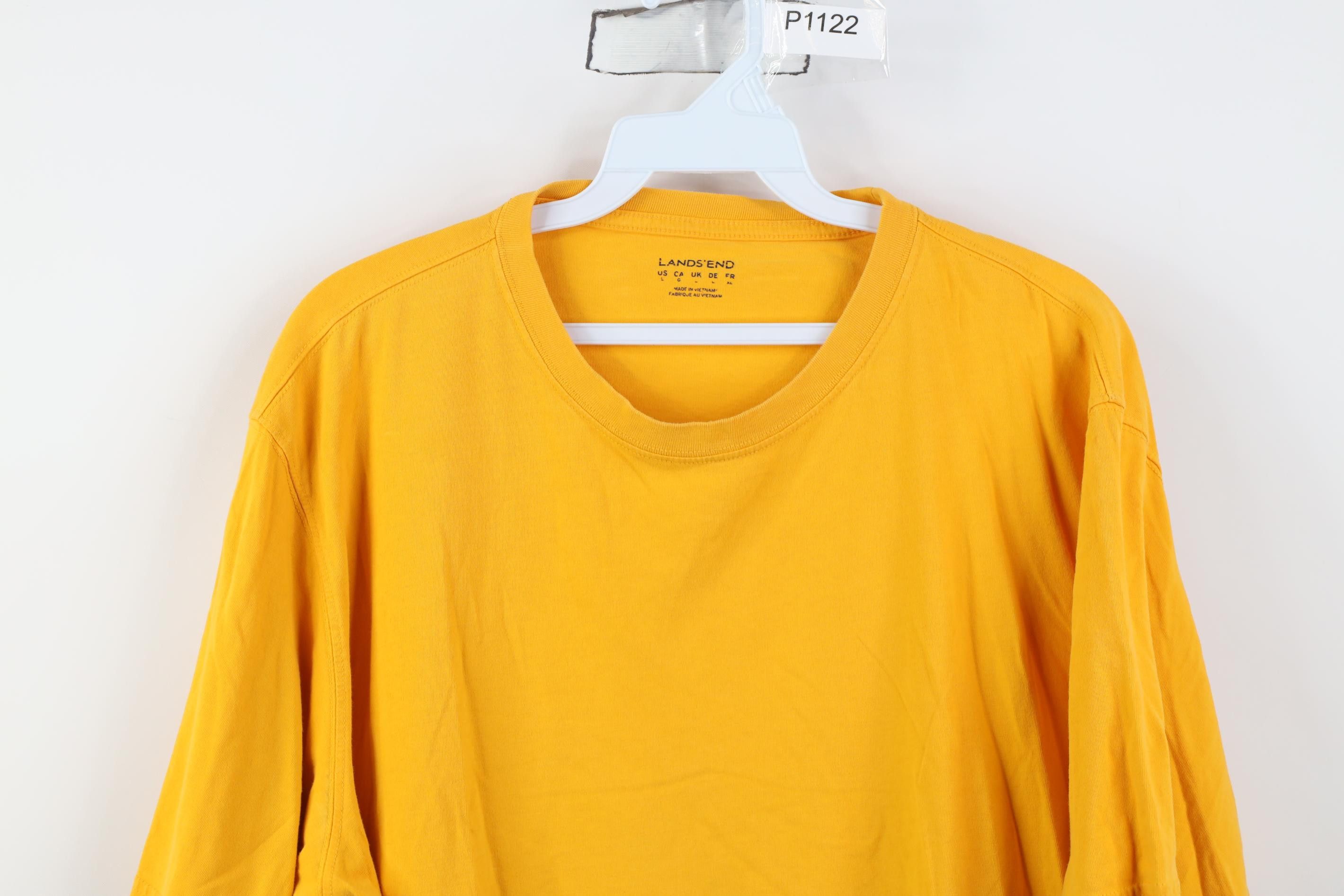 Lands' End Vintage Y2K Lands End Short Sleeve T-Shirt Yellow Cotton Size US L / EU 52-54 / 3 - 2 Thumbnail